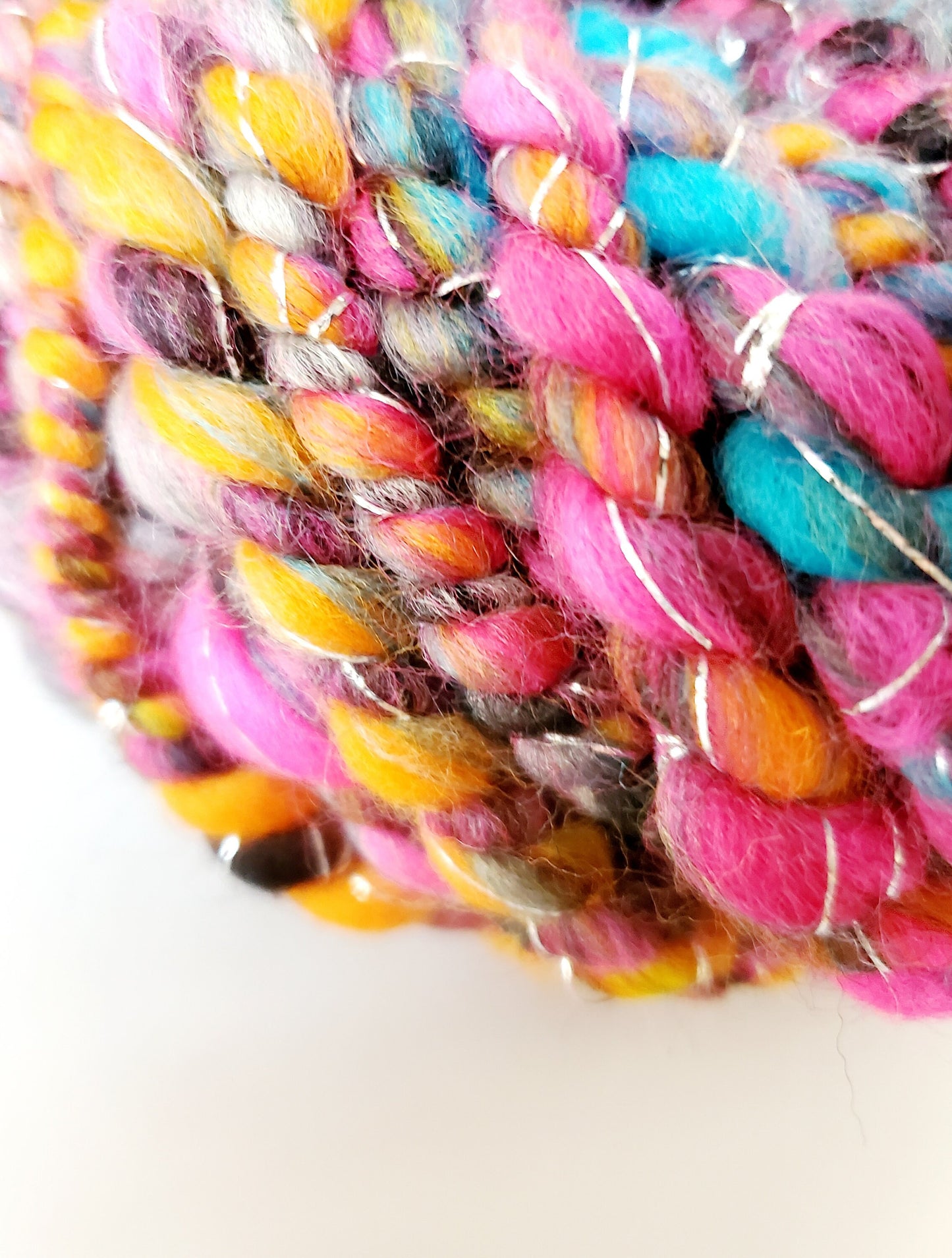 COLOR SPIN 2.0 5yrds, Handspun Art Yarn, Weaving and Fiber Arts, Scrap Yarn, Yarn