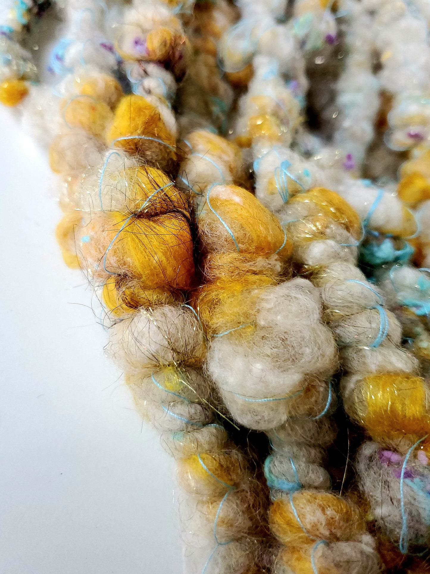 FLOCK 4yrds, Handspun Art Yarn, Weaving and Fiber Arts, Scrap Yarn, Yarn