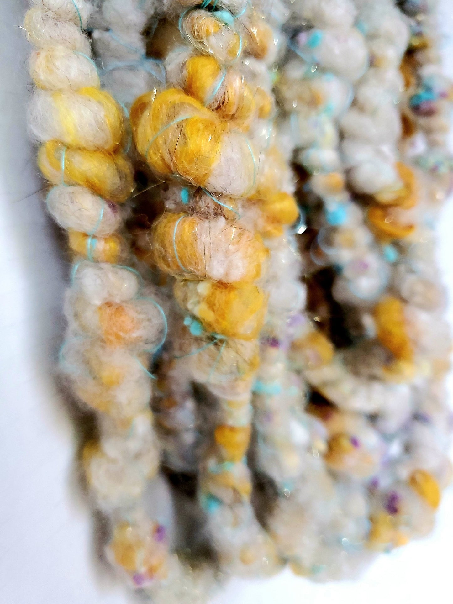 FLOCK 4yrds, Handspun Art Yarn, Weaving and Fiber Arts, Scrap Yarn, Yarn