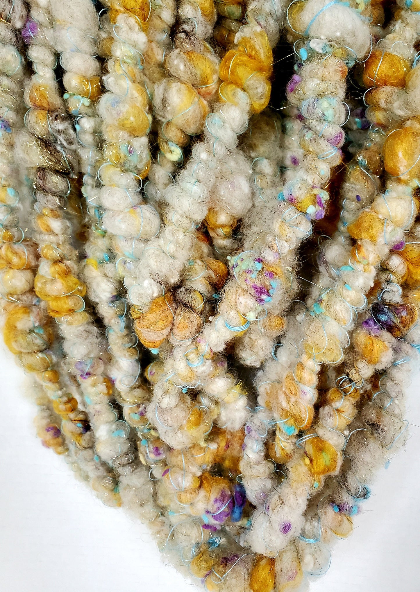 FLOCK 4yrds, Handspun Art Yarn, Weaving and Fiber Arts, Scrap Yarn, Yarn