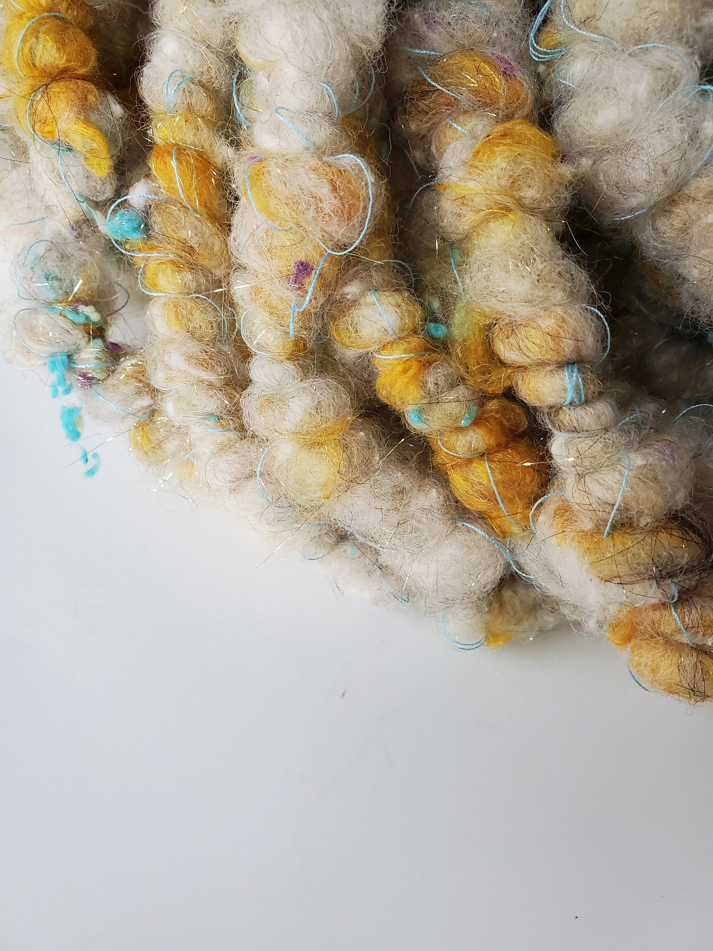 FLOCK 4yrds, Handspun Art Yarn, Weaving and Fiber Arts, Scrap Yarn, Yarn