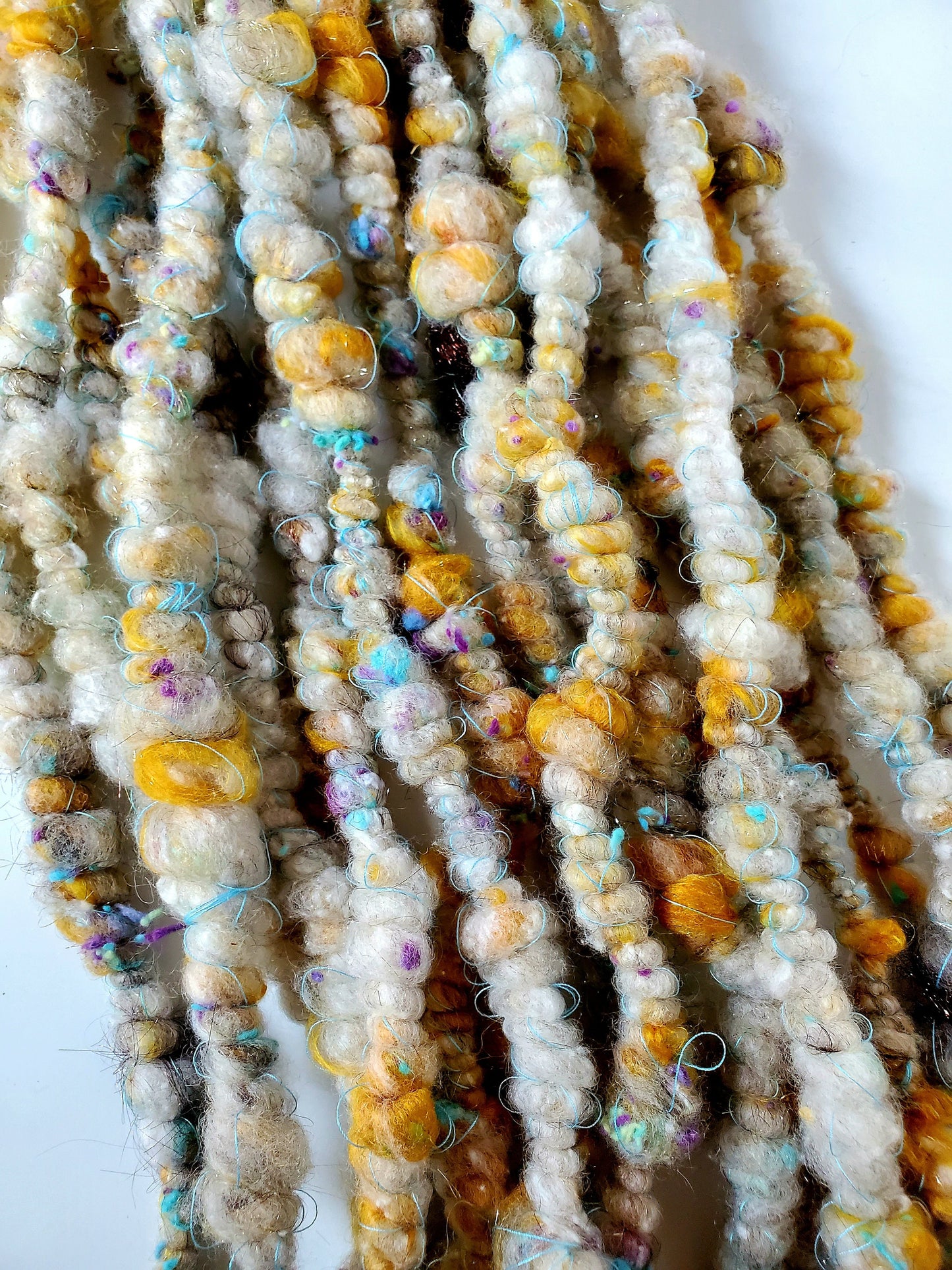FLOCK 4yrds, Handspun Art Yarn, Weaving and Fiber Arts, Scrap Yarn, Yarn
