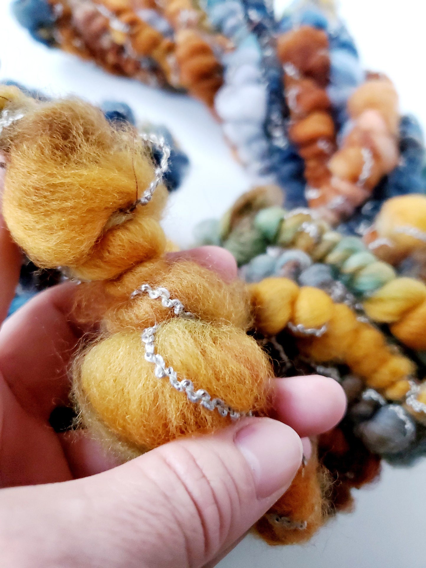 LONELY SHORE 3yrds, Handspun Art Yarn, Weaving and Fiber Arts, Scrap Yarn, Yarn