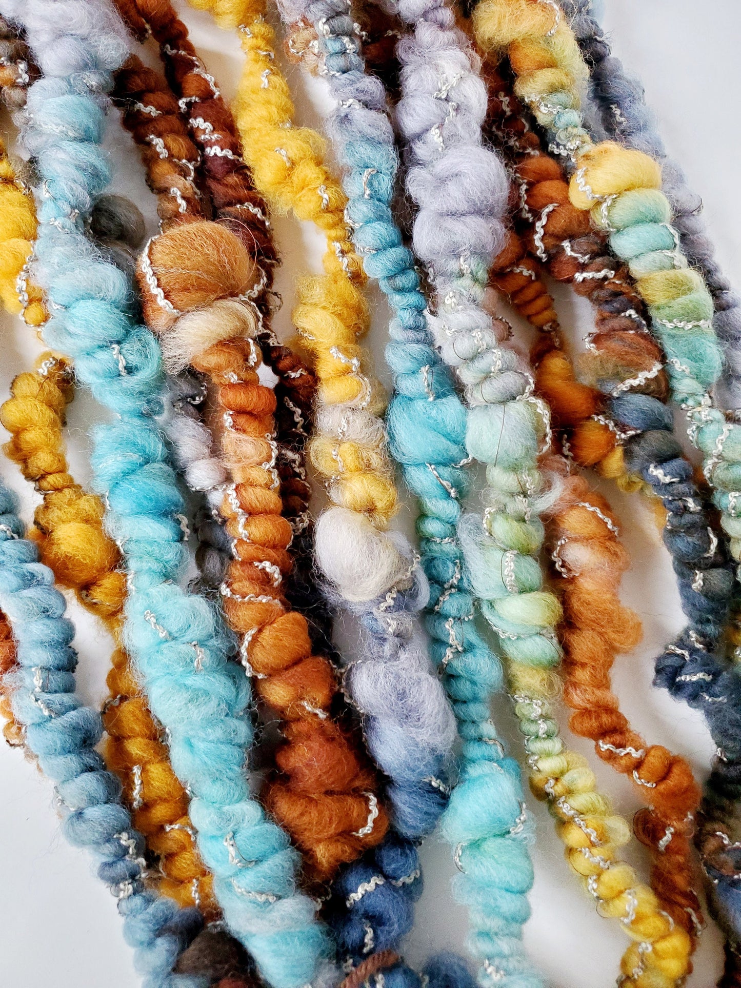 LONELY SHORE 3yrds, Handspun Art Yarn, Weaving and Fiber Arts, Scrap Yarn, Yarn