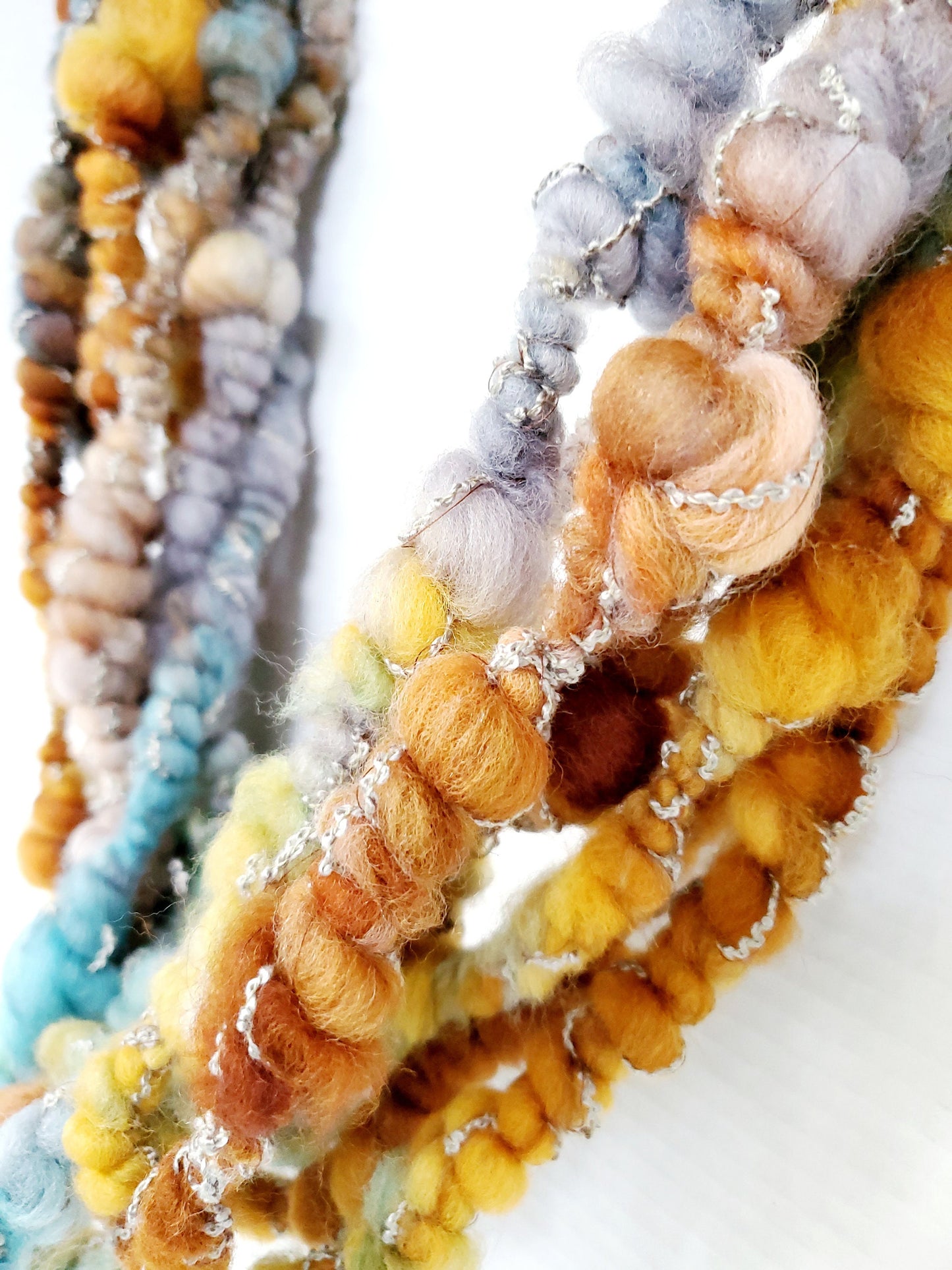 LONELY SHORE 3yrds, Handspun Art Yarn, Weaving and Fiber Arts, Scrap Yarn, Yarn