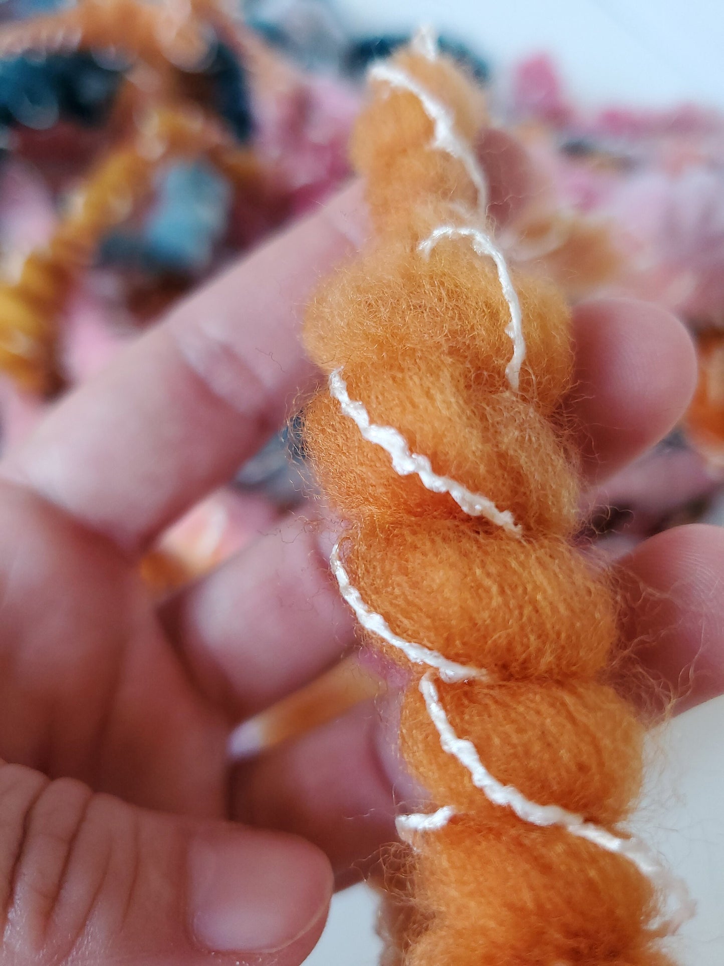 PROSPER 3.5yrds, Handspun Art Yarn, Weaving and Fiber Arts, Scrap Yarn, Yarn