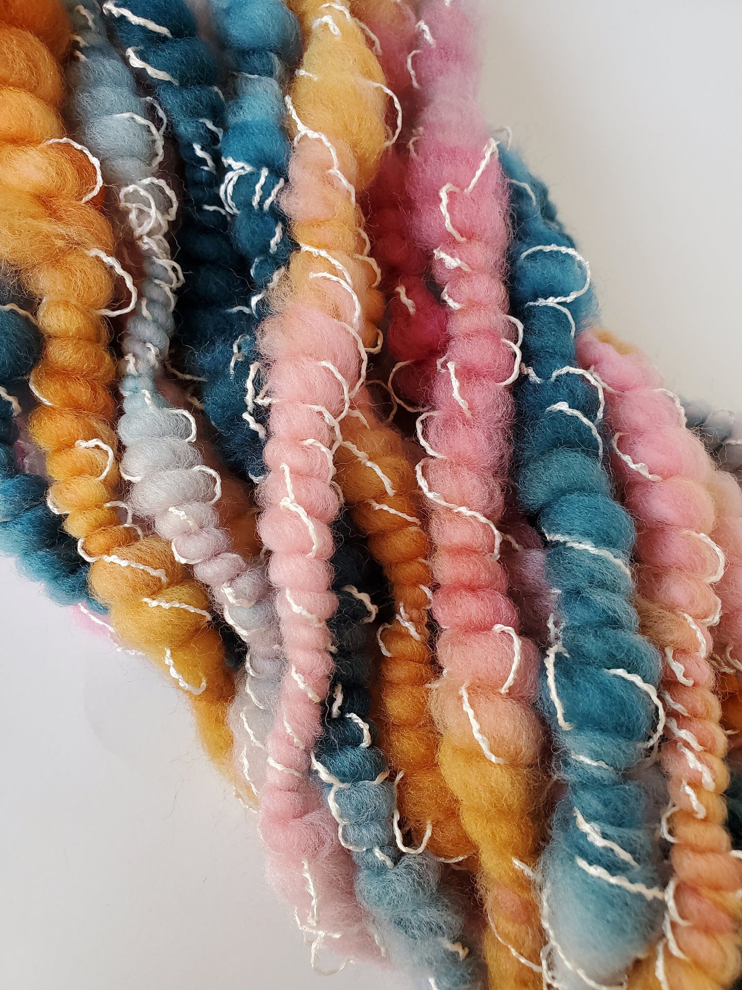 PROSPER 3.5yrds, Handspun Art Yarn, Weaving and Fiber Arts, Scrap Yarn, Yarn