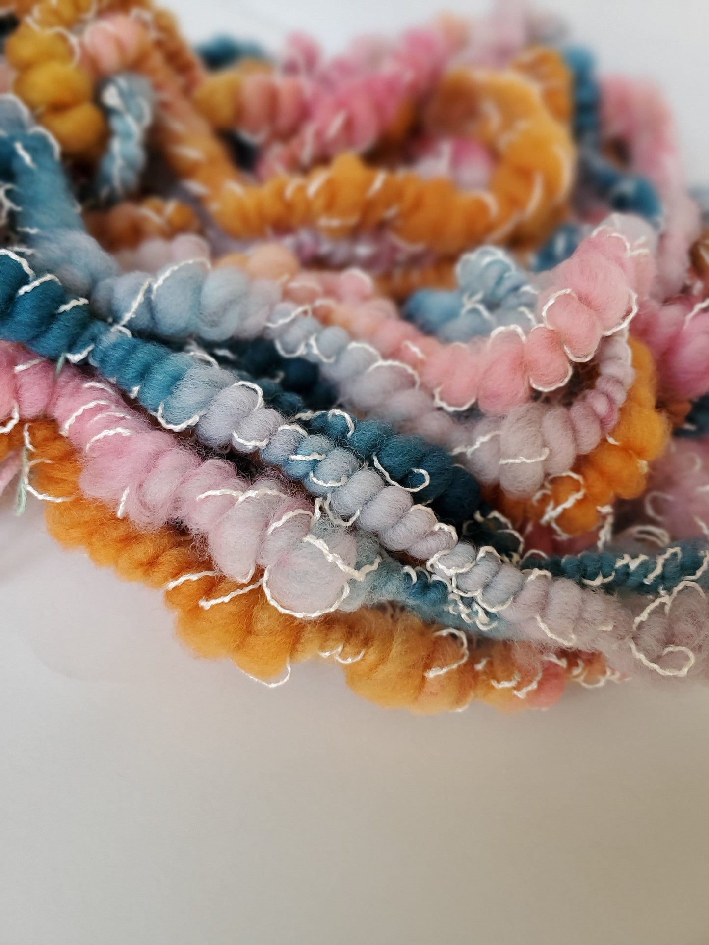 PROSPER 3.5yrds, Handspun Art Yarn, Weaving and Fiber Arts, Scrap Yarn, Yarn