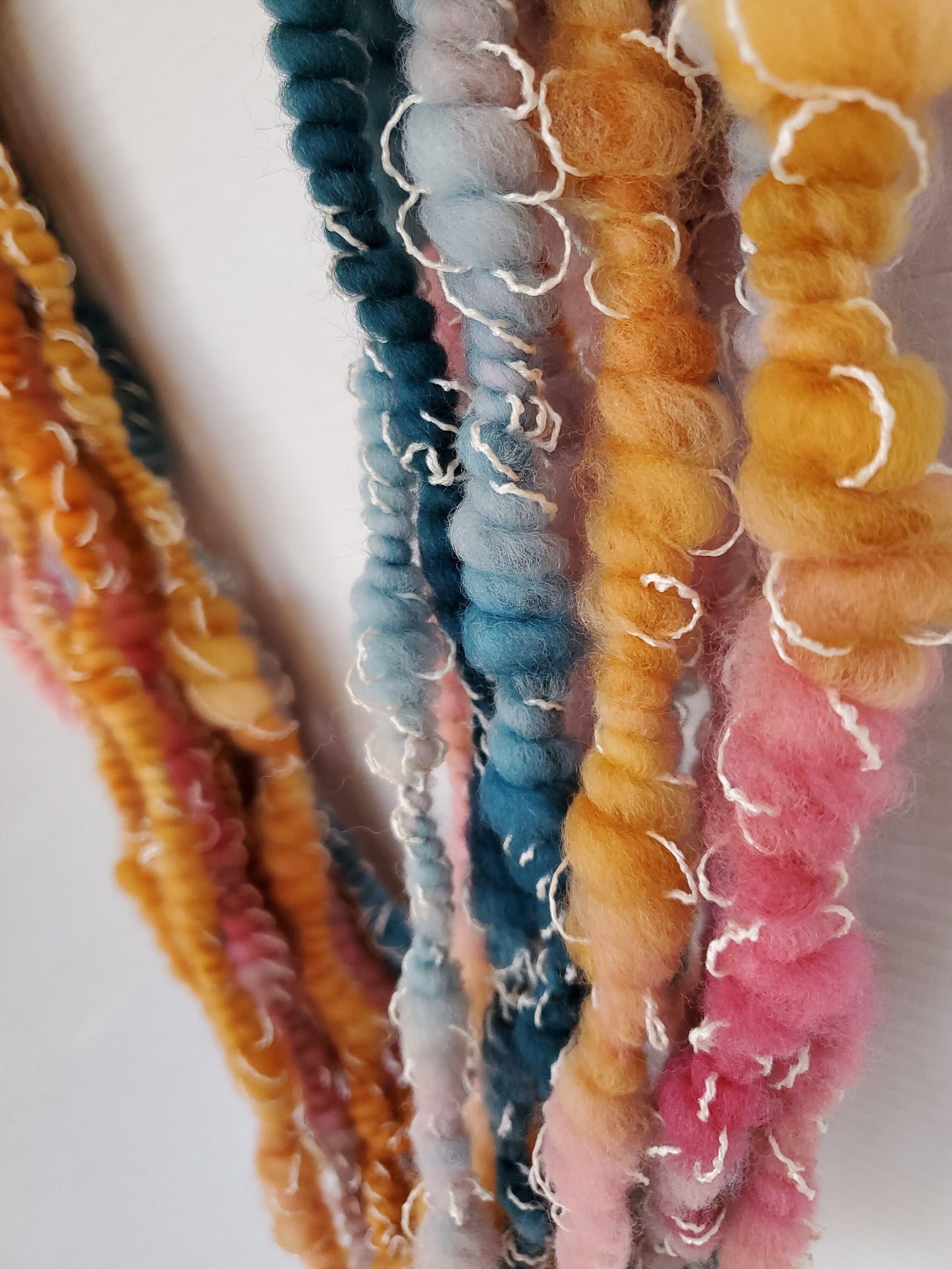 PROSPER 3.5yrds, Handspun Art Yarn, Weaving and Fiber Arts, Scrap Yarn, Yarn
