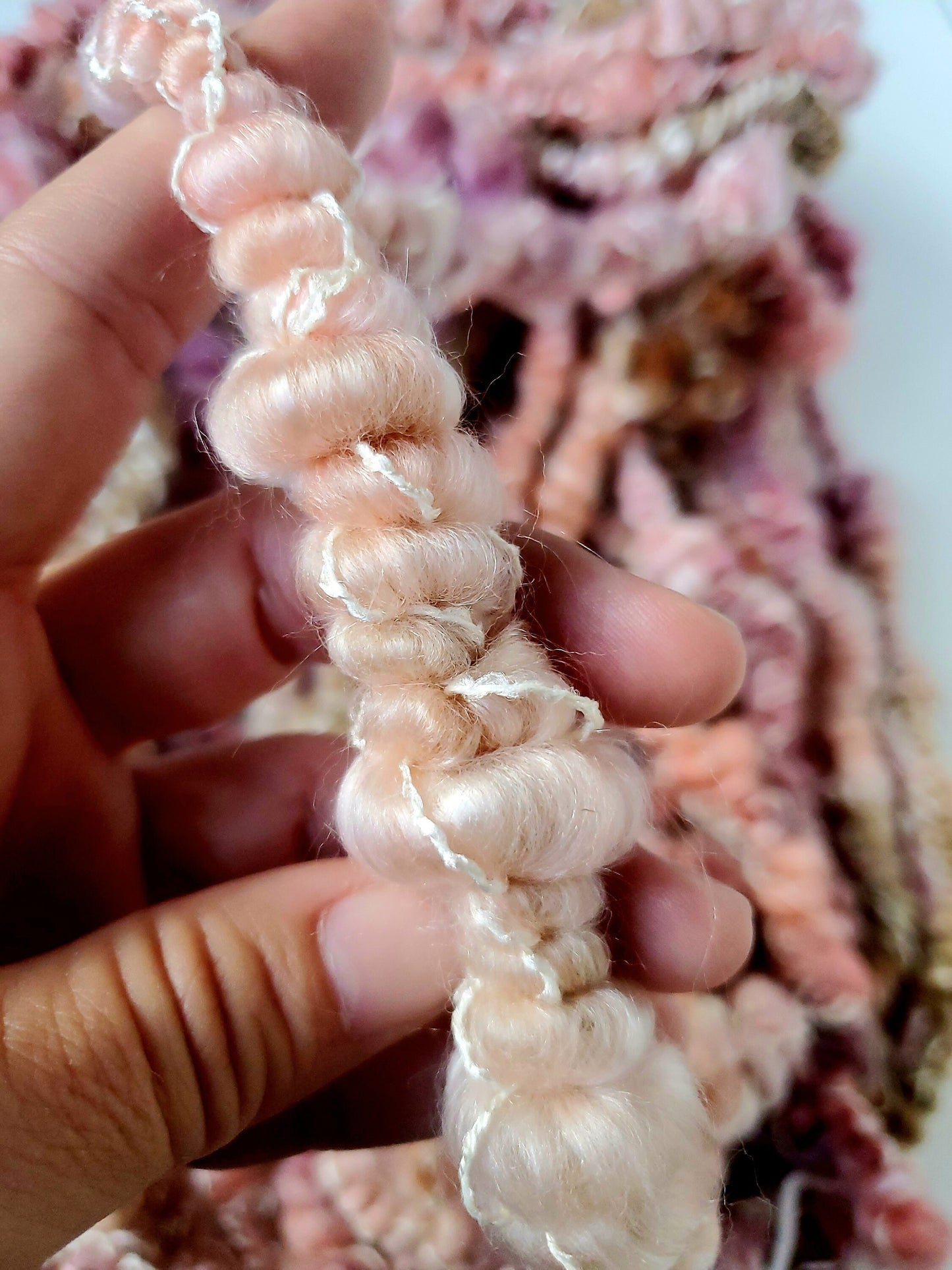 BYGONE 3.5yrds, Handspun Art Yarn, Weaving and Fiber Arts, Scrap Yarn, Yarn