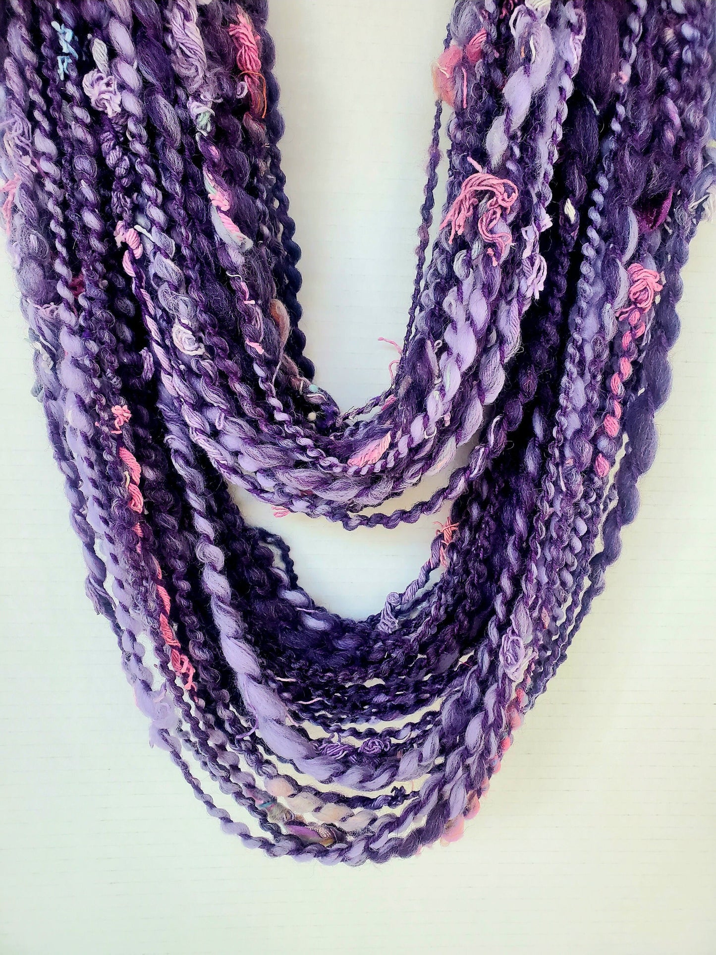PURPLE NURPLE 8yrds, Handspun Art Yarn, Weaving and Fiber Arts, Scrap Yarn, Yarn