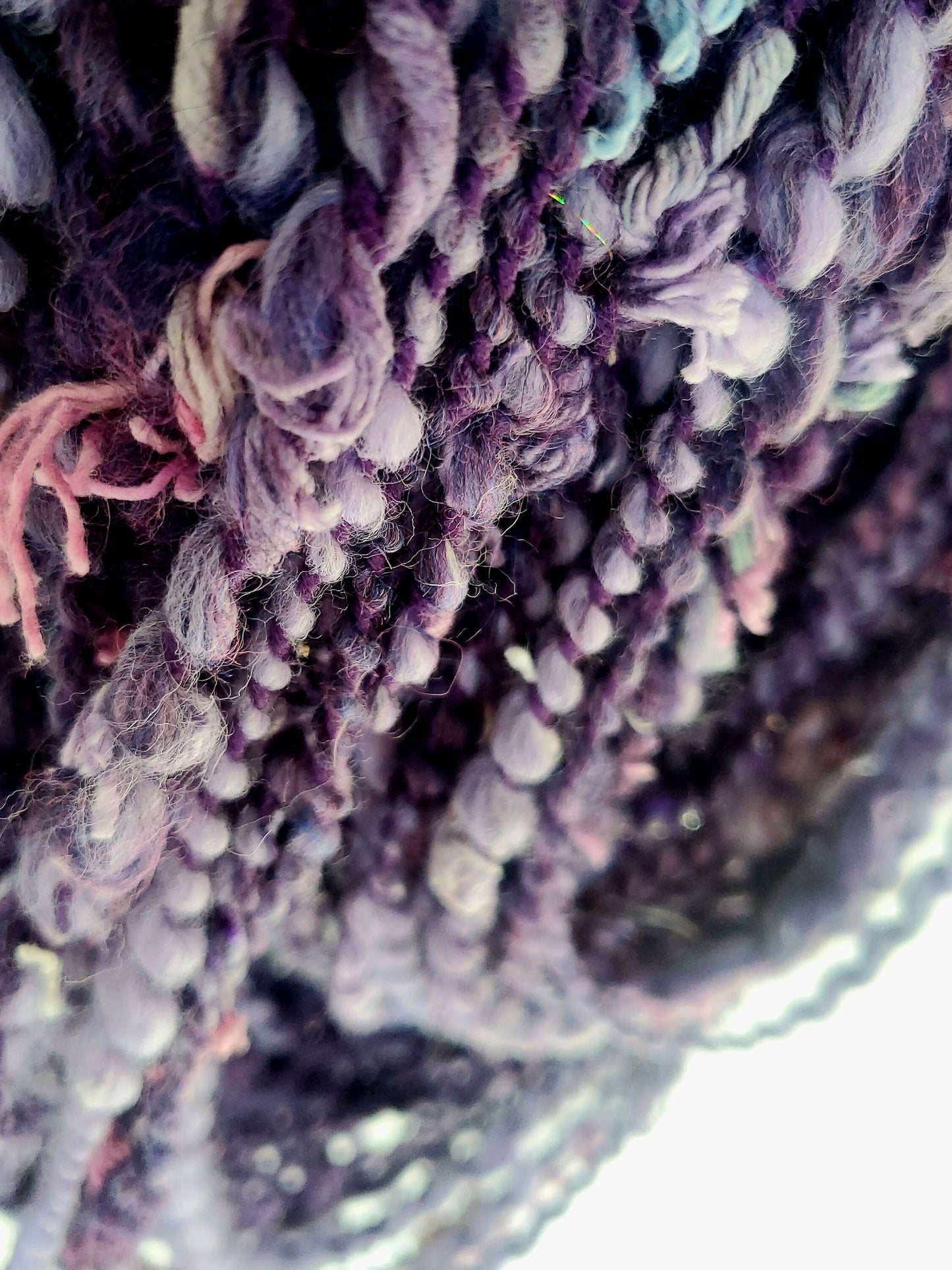 PURPLE NURPLE 8yrds, Handspun Art Yarn, Weaving and Fiber Arts, Scrap Yarn, Yarn