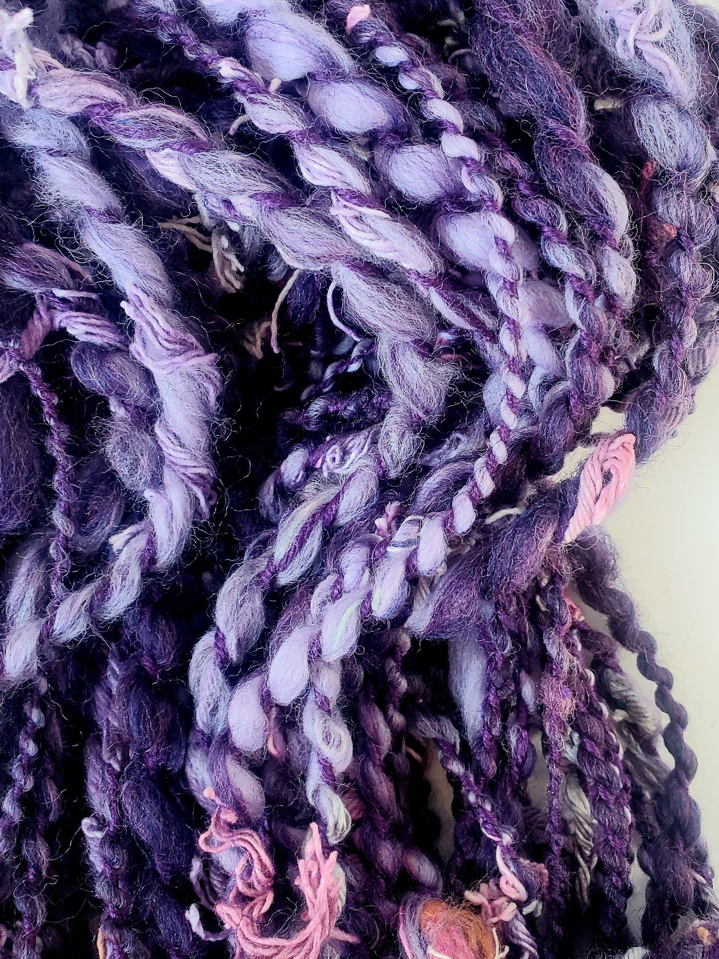 PURPLE NURPLE 8yrds, Handspun Art Yarn, Weaving and Fiber Arts, Scrap Yarn, Yarn