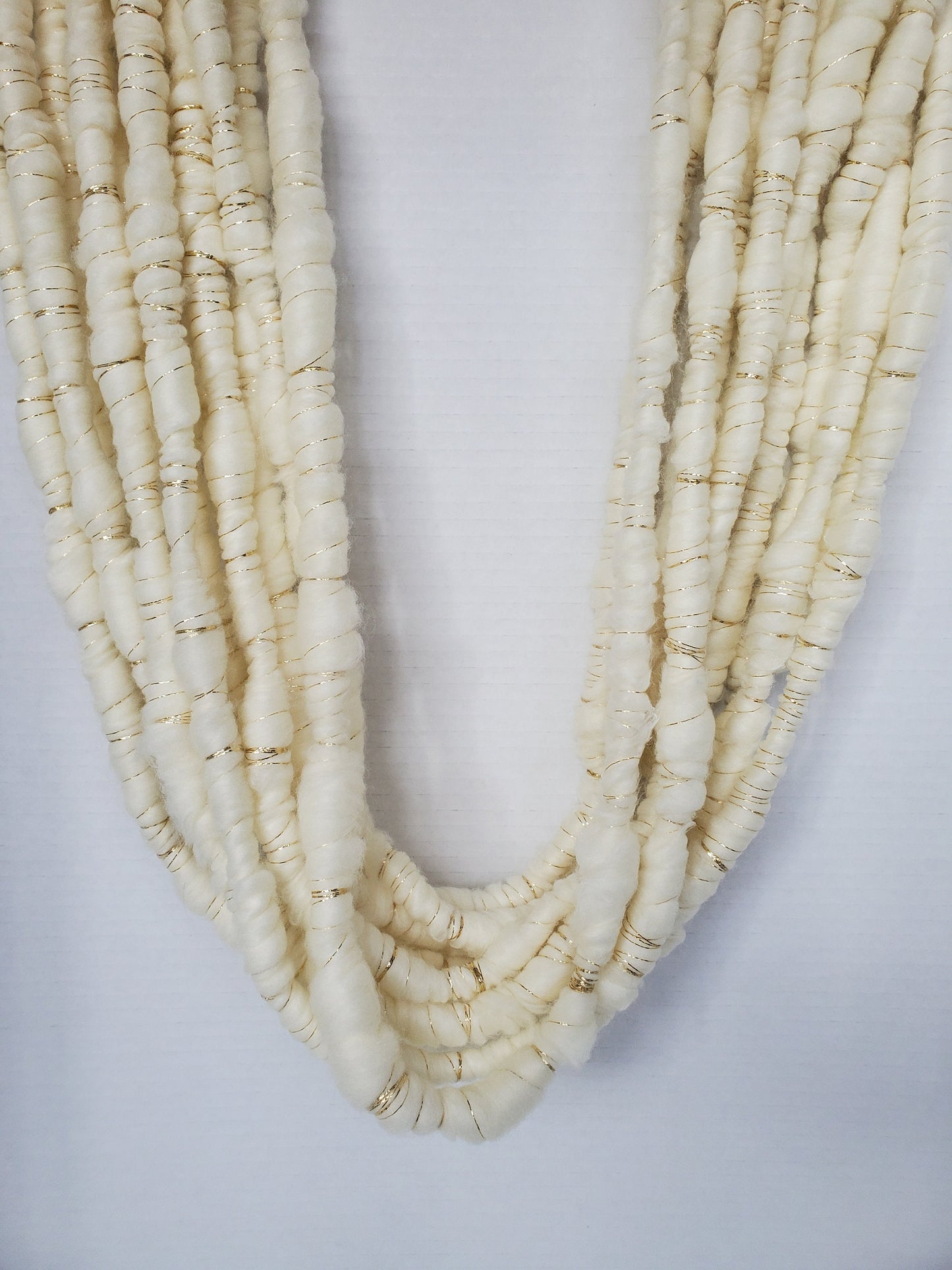 GILDED ICE 4.5yrds, Handspun Art Yarn, Weaving and Fiber Arts, Scrap Yarn, Yarn