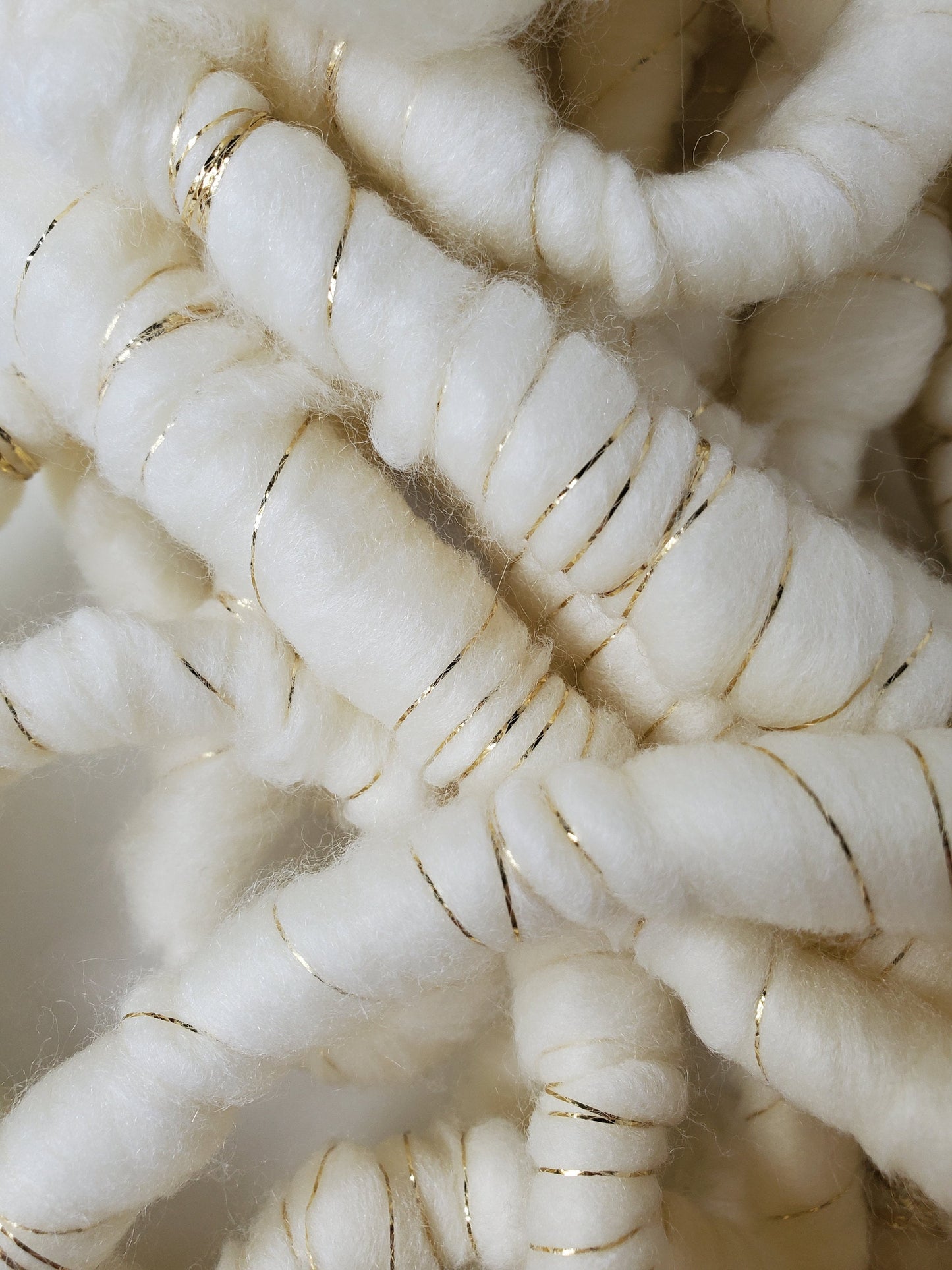 GILDED ICE 4.5yrds, Handspun Art Yarn, Weaving and Fiber Arts, Scrap Yarn, Yarn