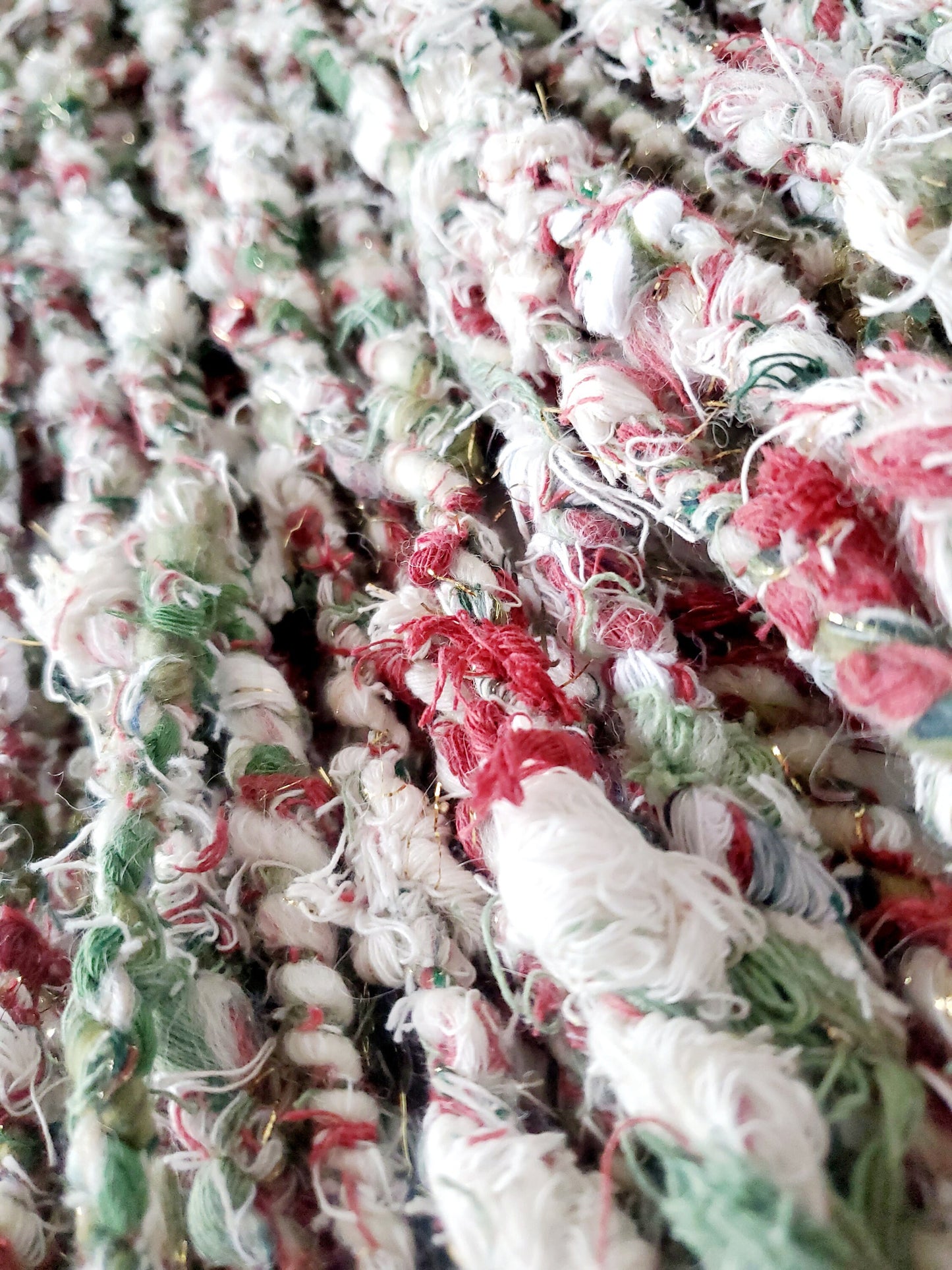 UGLY CHRISTMAS SWEATER 4yrds, Handspun Art Yarn, Weaving and Fiber Arts, Scrap Yarn, Yarn