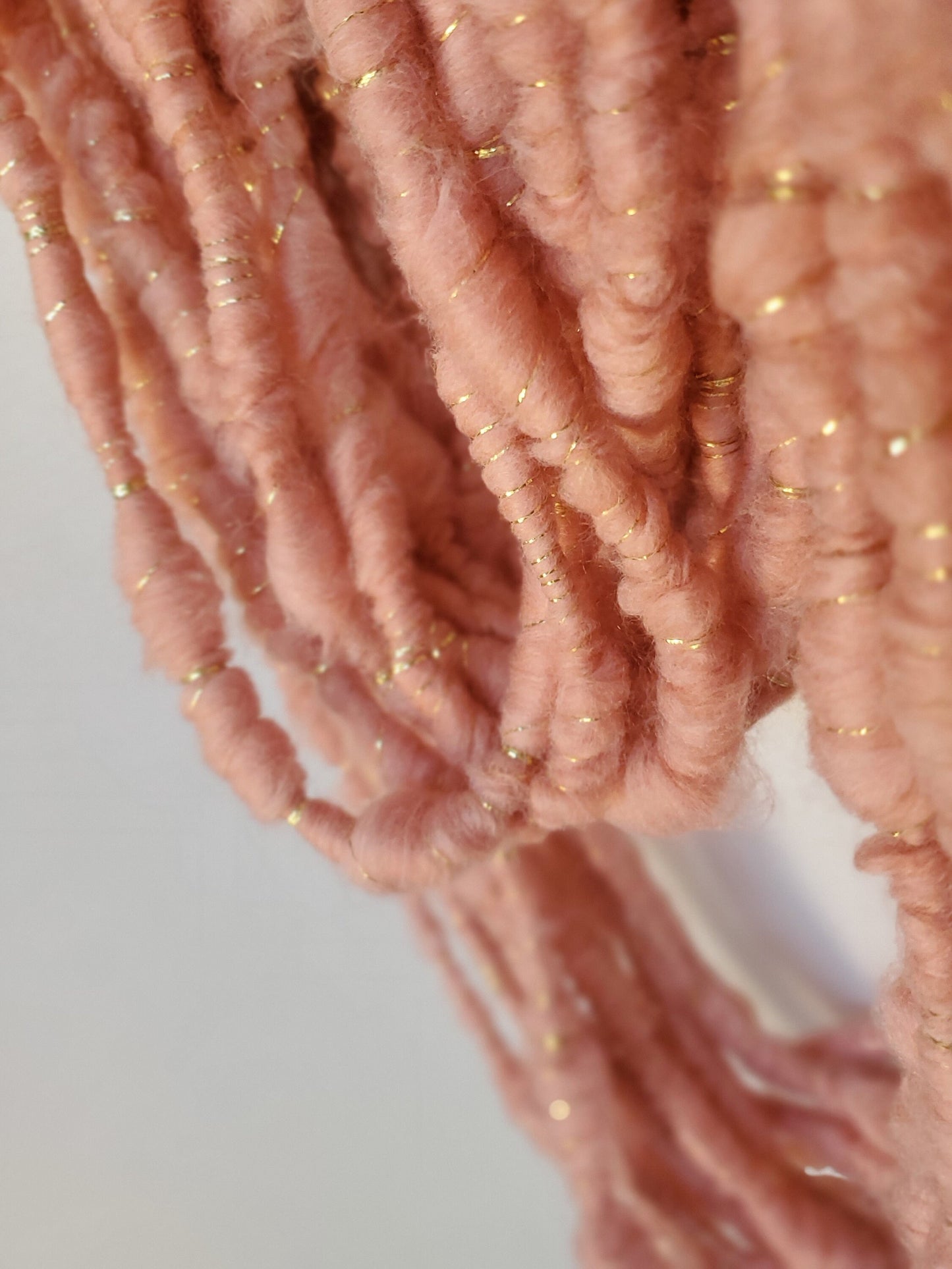 ROMANTIC 5.5yrds, Handspun Art Yarn, Weaving and Fiber Arts, Scrap Yarn, Yarn
