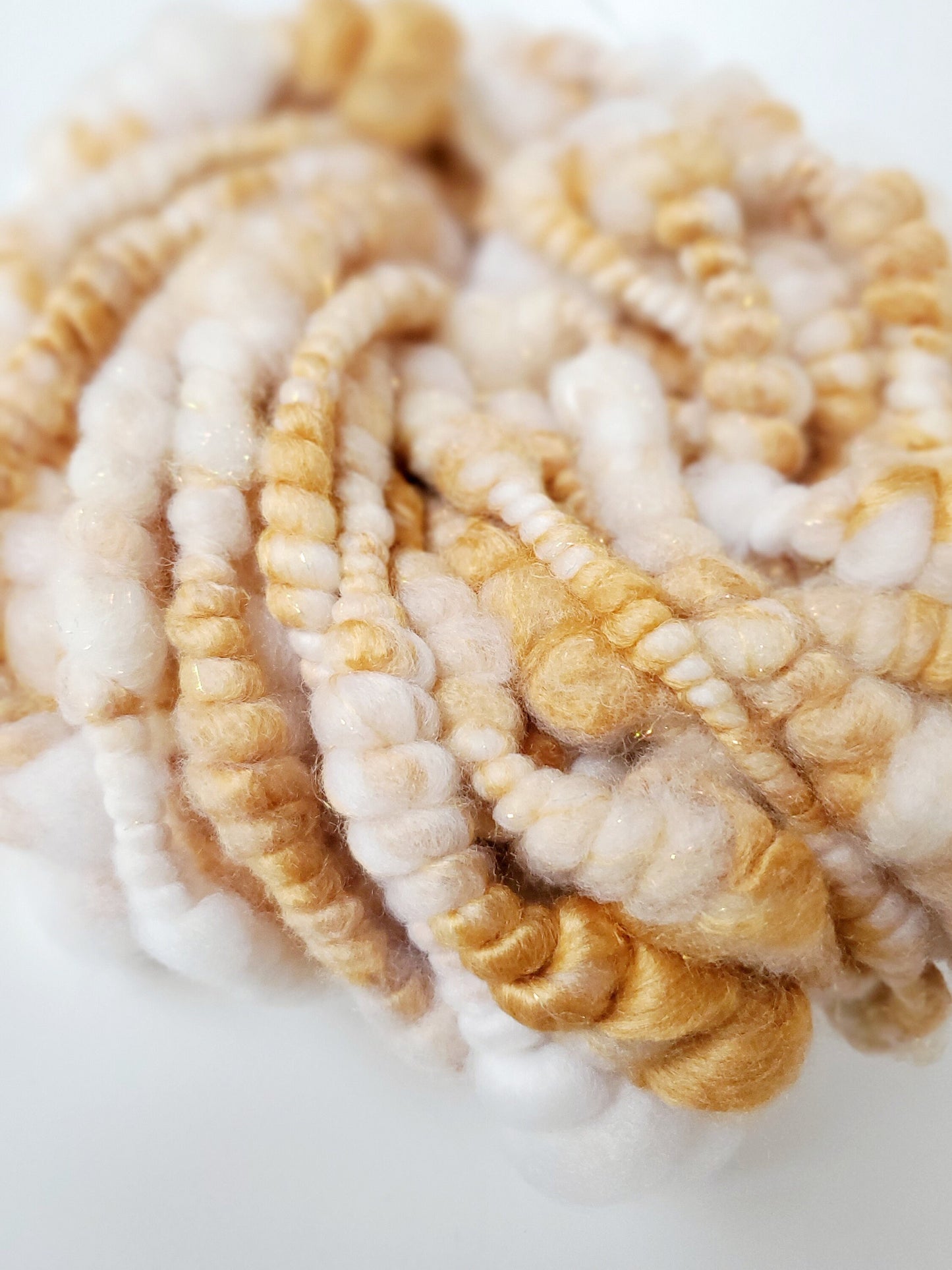 BUTTERSCOTCH 4yrds, Handspun Art Yarn, Weaving and Fiber Arts, Scrap Yarn, Yarn