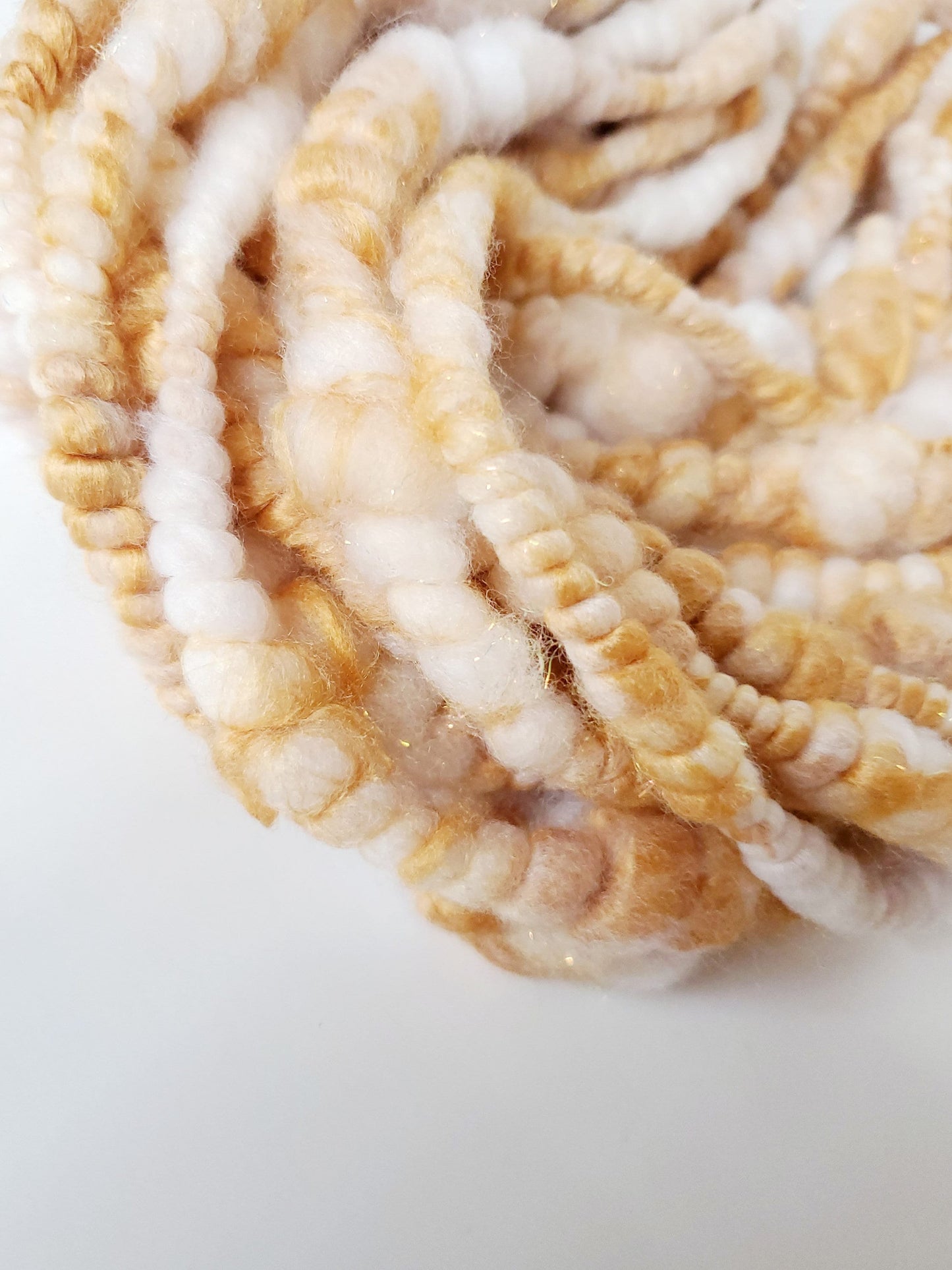 BUTTERSCOTCH 4yrds, Handspun Art Yarn, Weaving and Fiber Arts, Scrap Yarn, Yarn