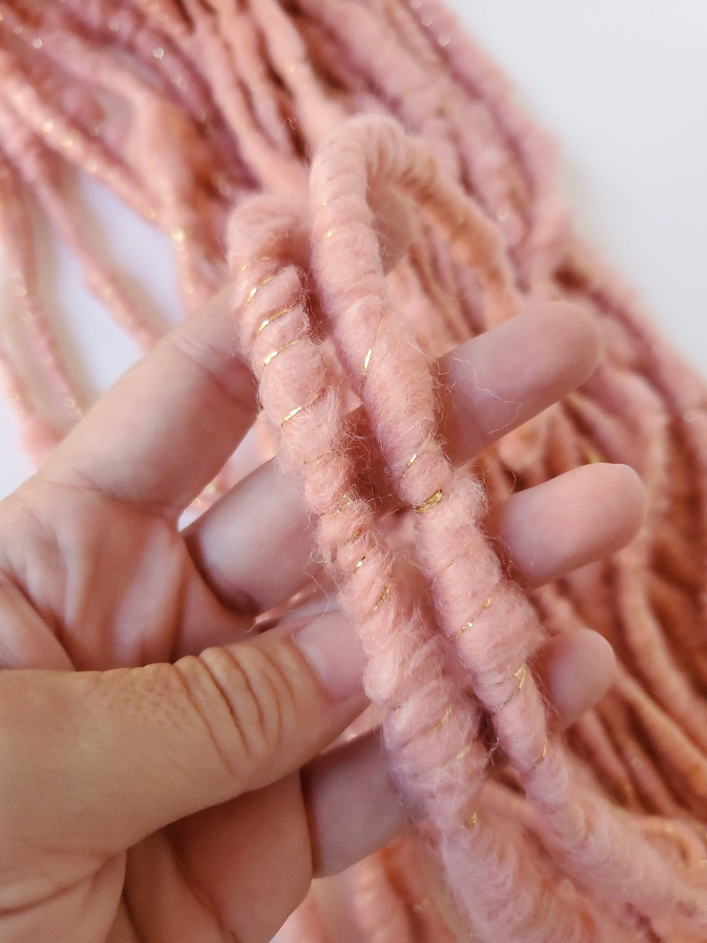ROMANTIC 5.5yrds, Handspun Art Yarn, Weaving and Fiber Arts, Scrap Yarn, Yarn