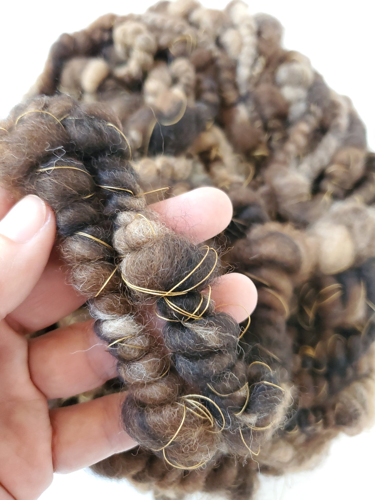 BURNT 4yrds, Handspun Art Yarn, Weaving and Fiber Arts, Scrap Yarn, Yarn
