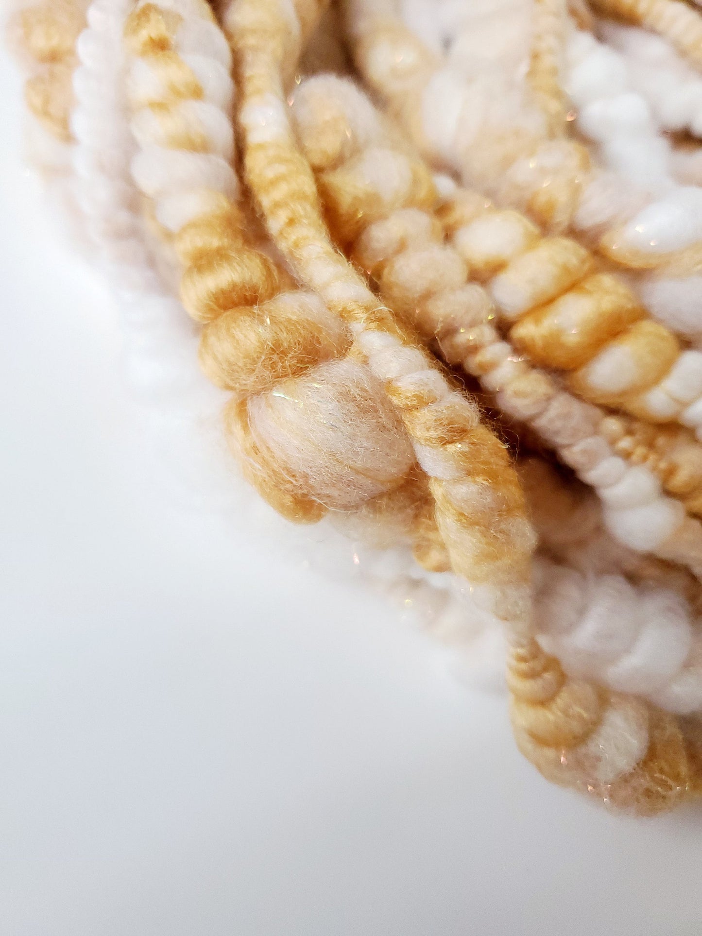 BUTTERSCOTCH 4yrds, Handspun Art Yarn, Weaving and Fiber Arts, Scrap Yarn, Yarn