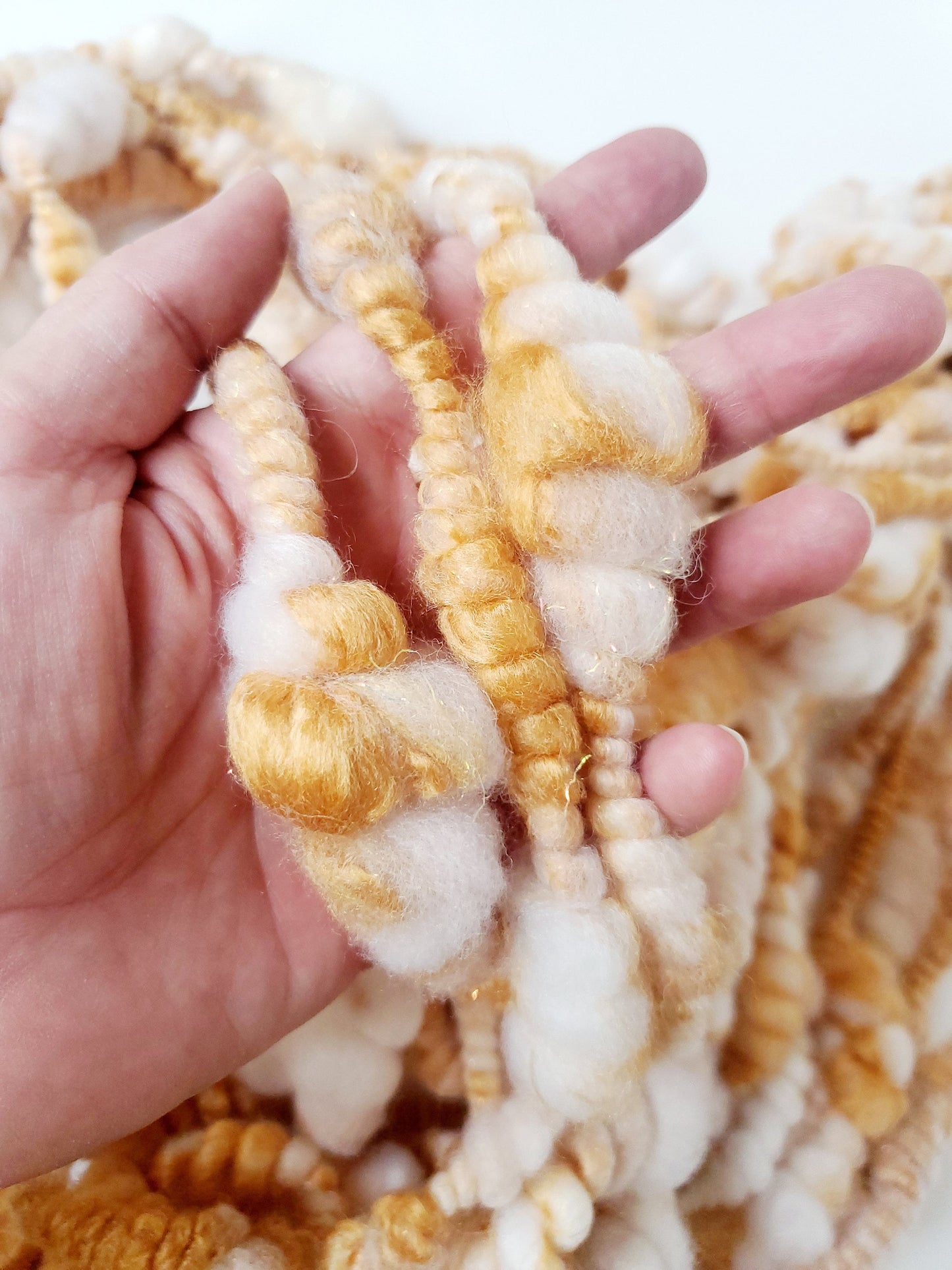 BUTTERSCOTCH 4yrds, Handspun Art Yarn, Weaving and Fiber Arts, Scrap Yarn, Yarn