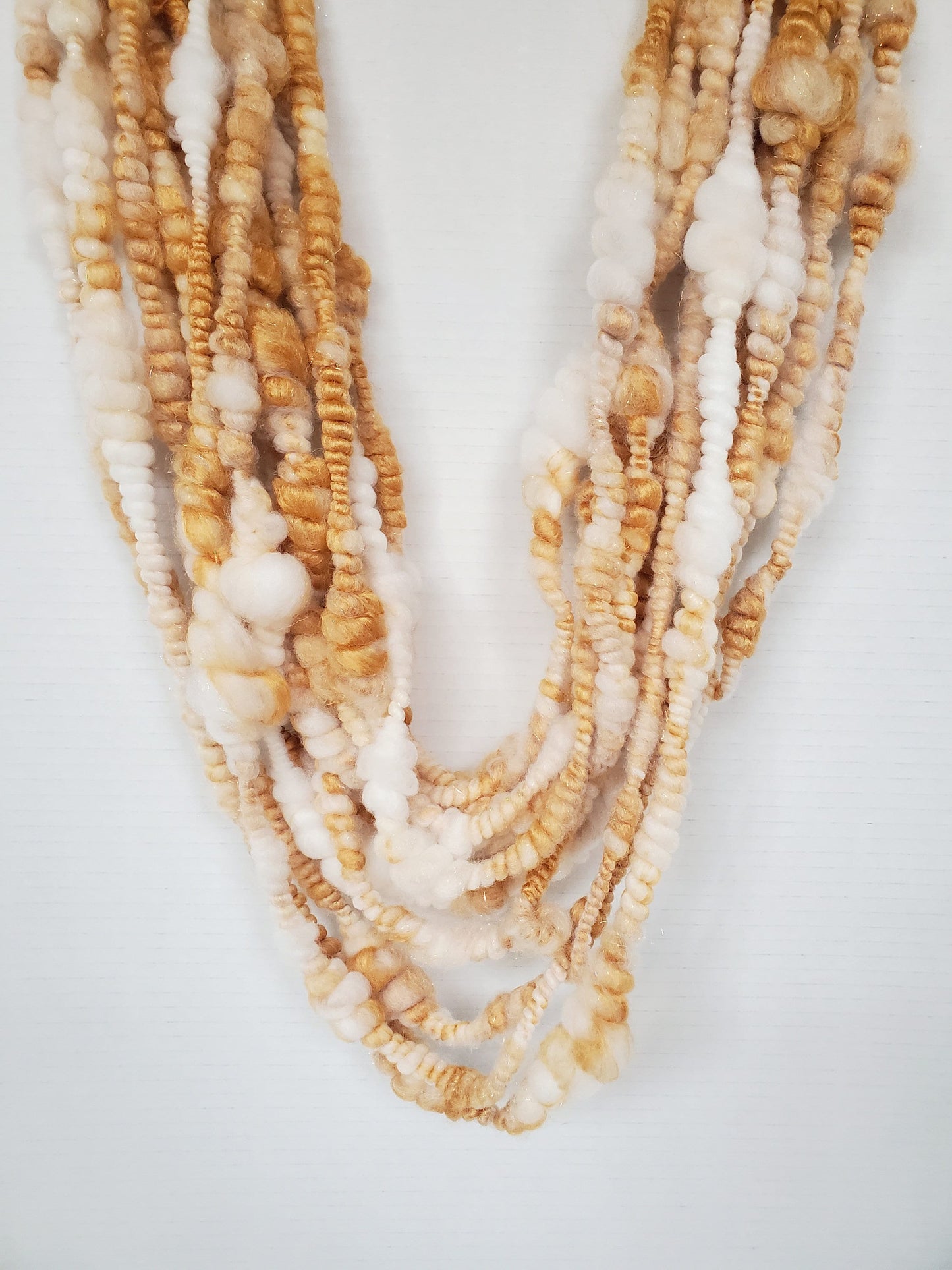 BUTTERSCOTCH 4yrds, Handspun Art Yarn, Weaving and Fiber Arts, Scrap Yarn, Yarn