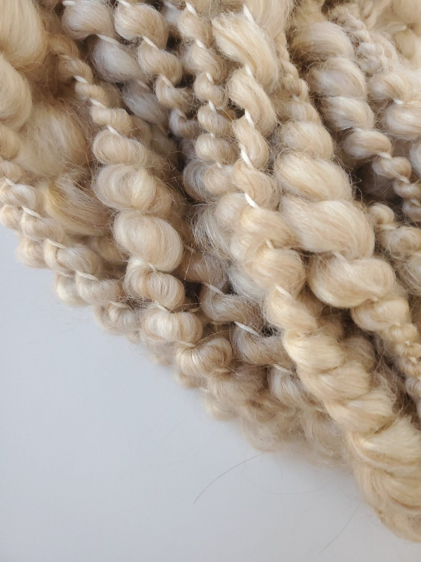 NEUTRAL SPIRAL 5yrds, Handspun Art Yarn, Weaving and Fiber Arts, Scrap Yarn, Yarn