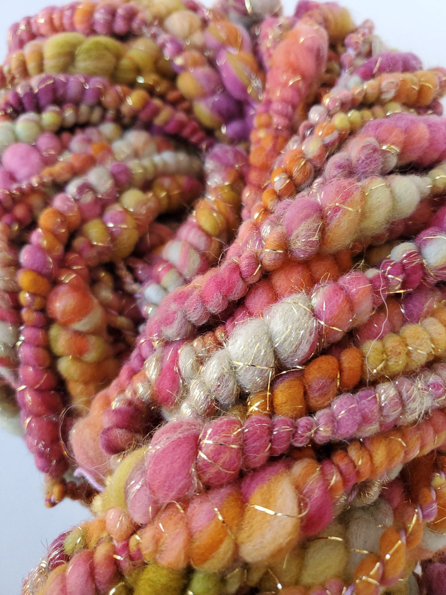 STILL STANDING 5.5yrds, Handspun Art Yarn, Weaving and Fiber Arts, Scrap Yarn, Yarn