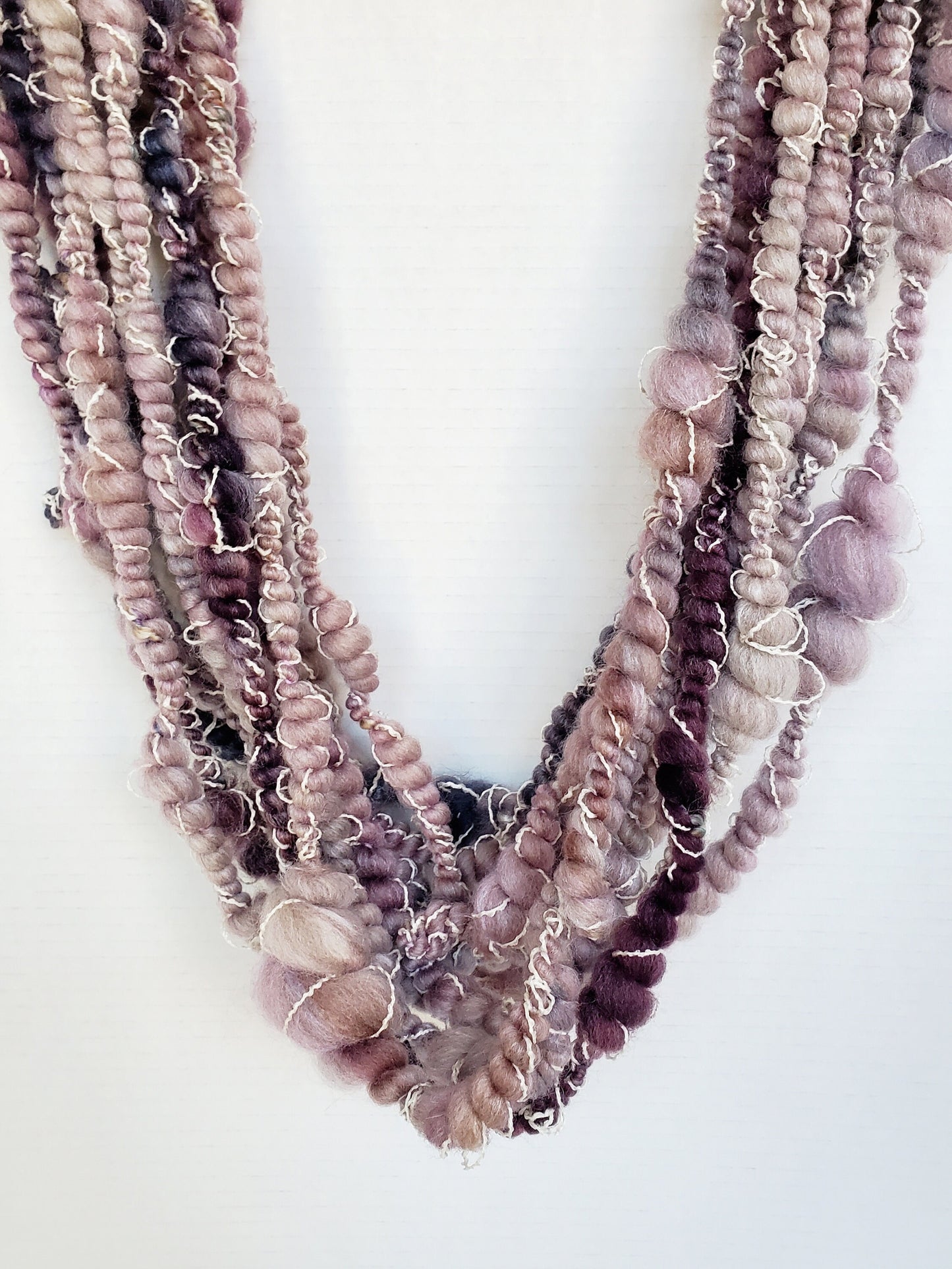 AMETHYST 4.5yrds, Handspun Art Yarn, Weaving and Fiber Arts, Scrap Yarn, Yarn