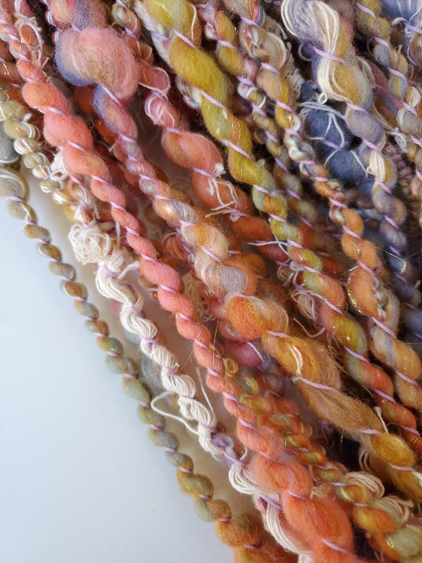 PLUMBIS 10yrds, Handspun Art Yarn, Weaving and Fiber Arts, Scrap Yarn, Yarn
