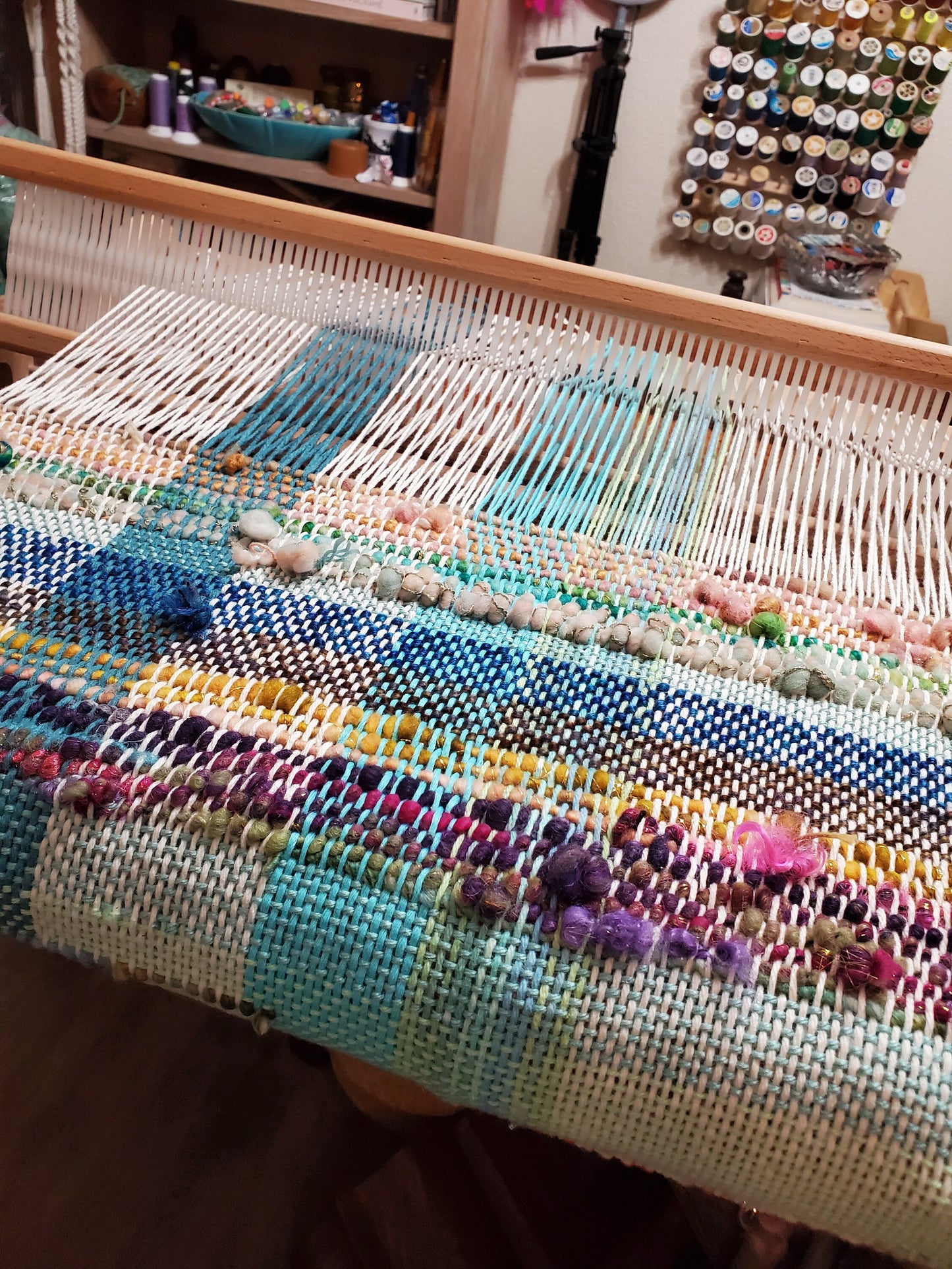 HANDSPUN WRAP, table runner, shawl, blanket, Handspun Art Yarn, Weaving and Fiber Arts, Scrap Yarn, Yarn, woven scarf