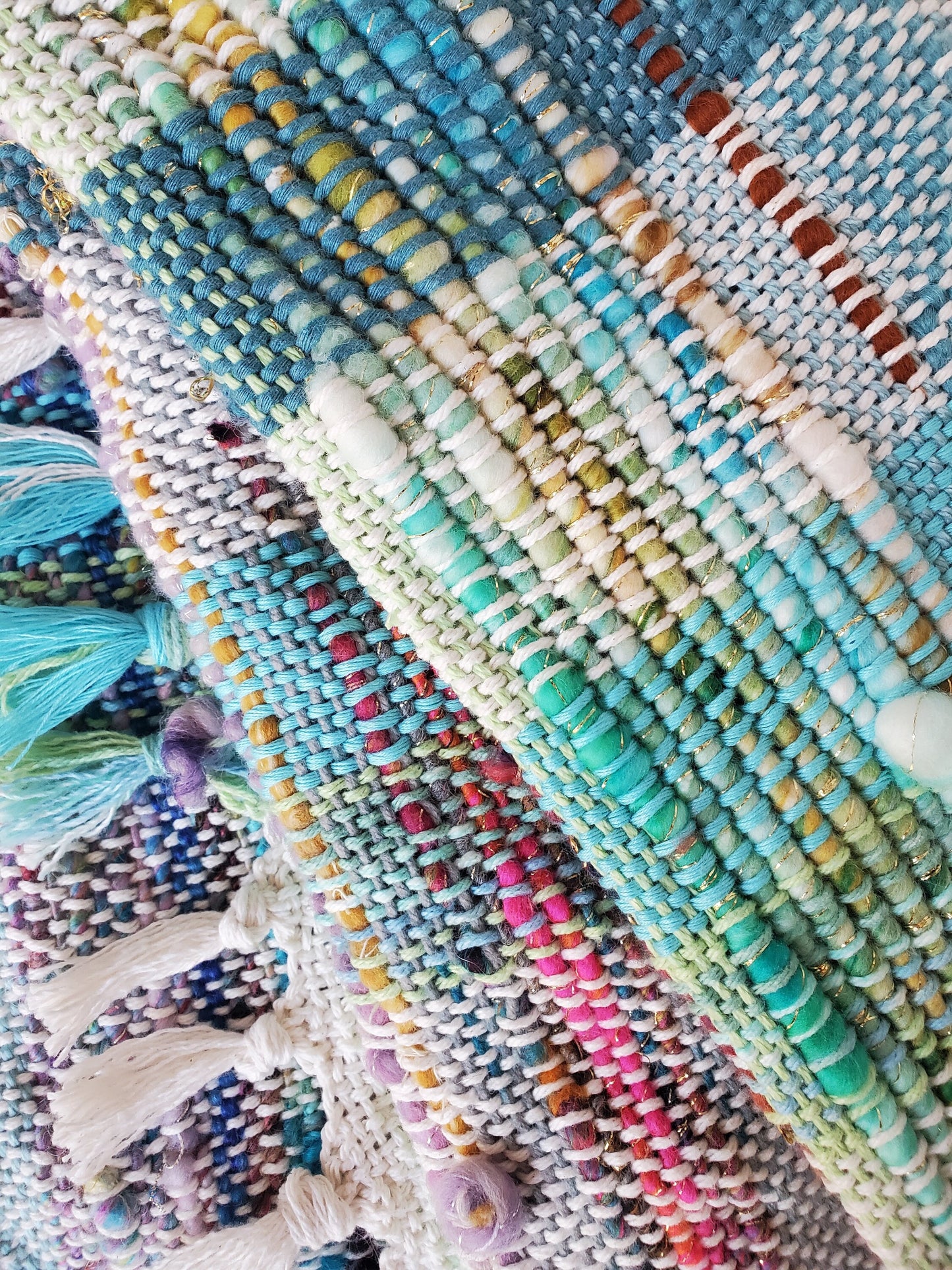 HANDSPUN WRAP, table runner, shawl, blanket, Handspun Art Yarn, Weaving and Fiber Arts, Scrap Yarn, Yarn, woven scarf