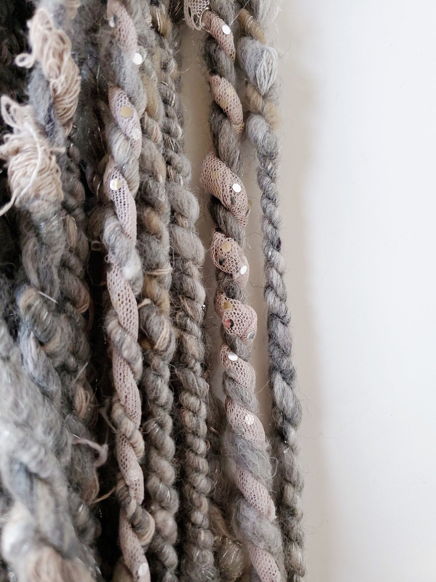 STEEL WOOL SCRAP Handspun Yarn 5yrds, Handspun Art Yarn, Weaving and Fiber Arts, Scrap Yarn, Yarn