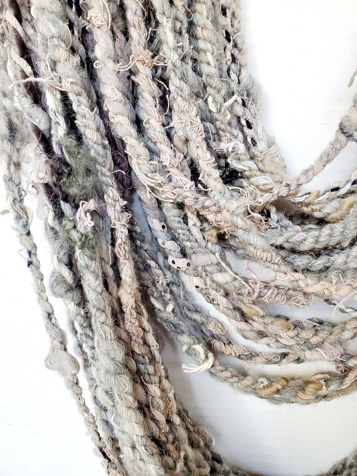 STEEL WOOL SCRAP Handspun Yarn 5yrds, Handspun Art Yarn, Weaving and Fiber Arts, Scrap Yarn, Yarn