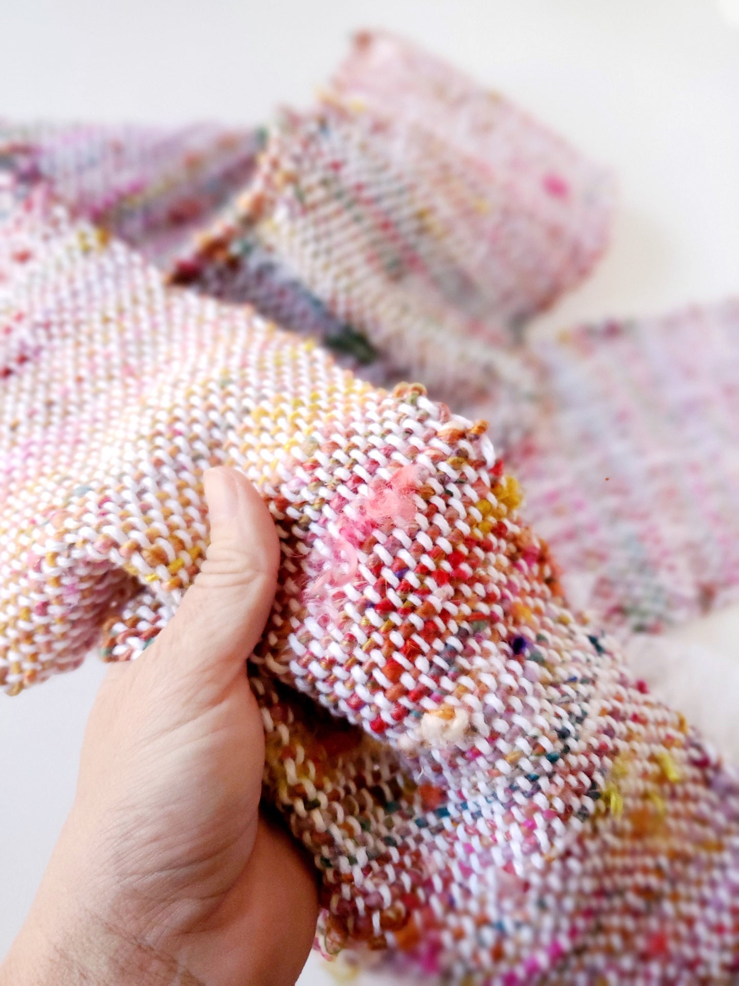 HANDSPUN SCARF, Handspun Art Yarn, Weaving and Fiber Arts, Scrap Yarn, Yarn, woven scarf