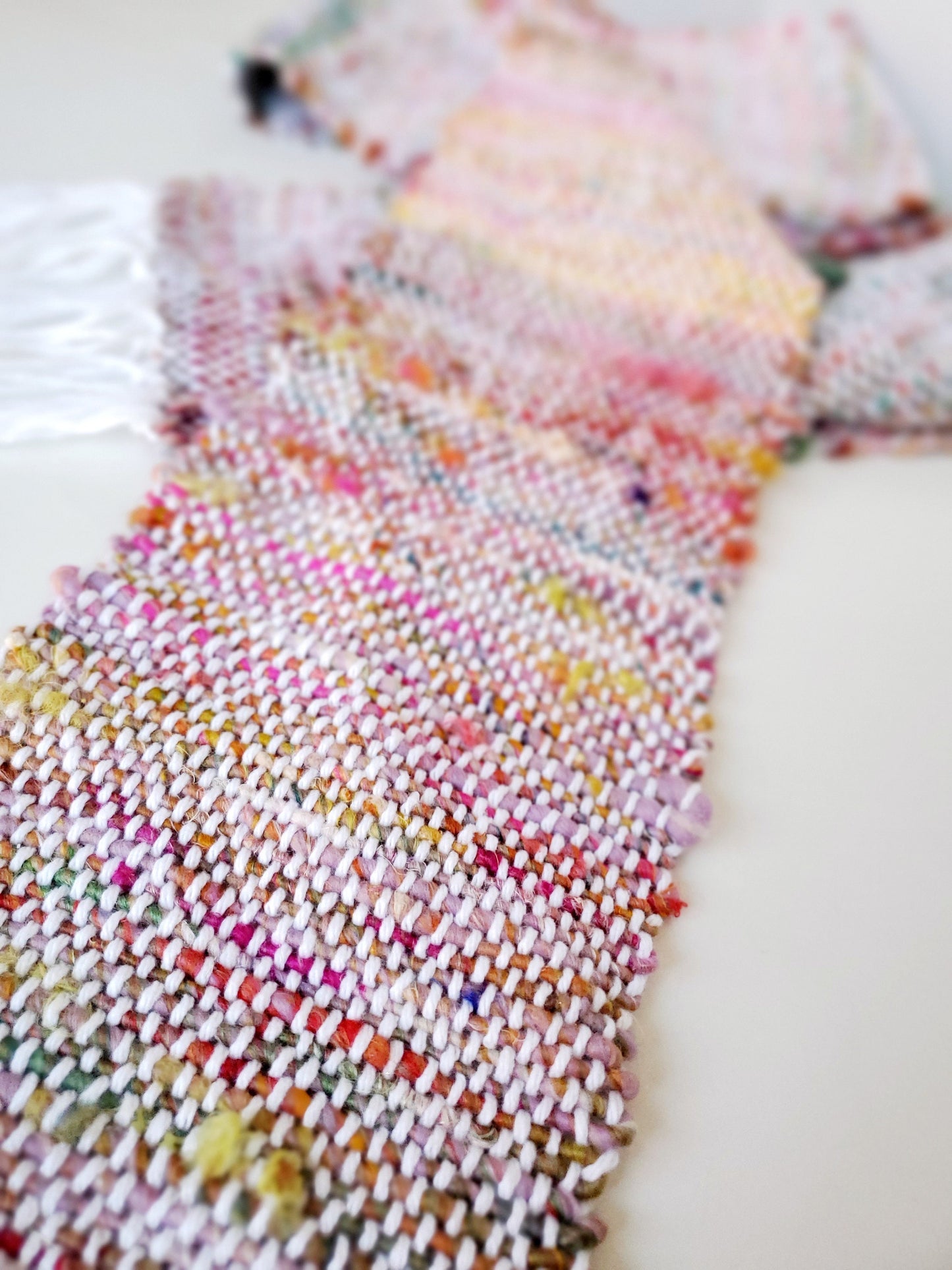 HANDSPUN SCARF, Handspun Art Yarn, Weaving and Fiber Arts, Scrap Yarn, Yarn, woven scarf