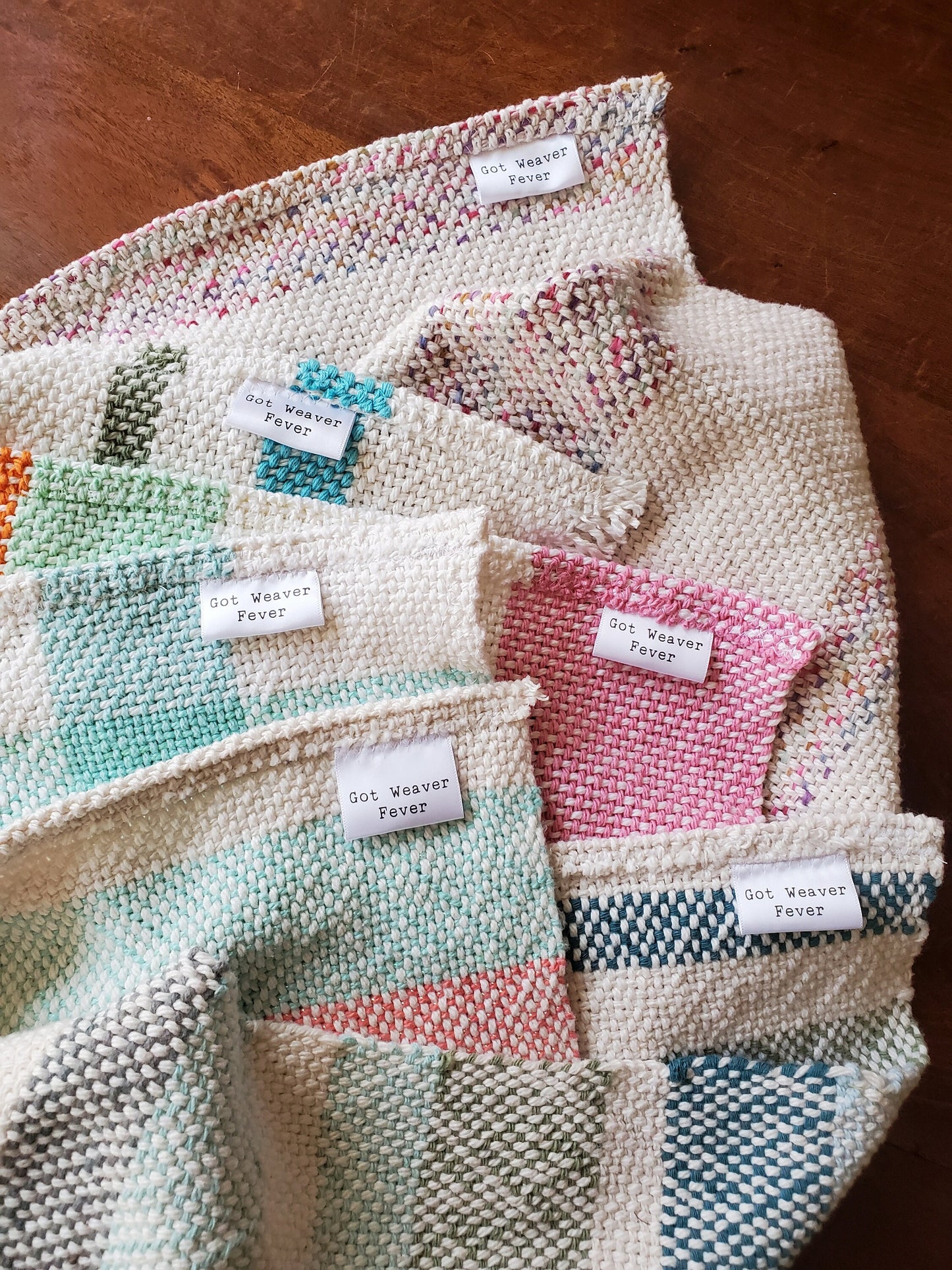 perfectly imperfect HANDWOVEN HAND TOWEL, Handspun Art Yarn, Weaving and Fiber Arts, Scrap Yarn, Yarn, woven towel rag
