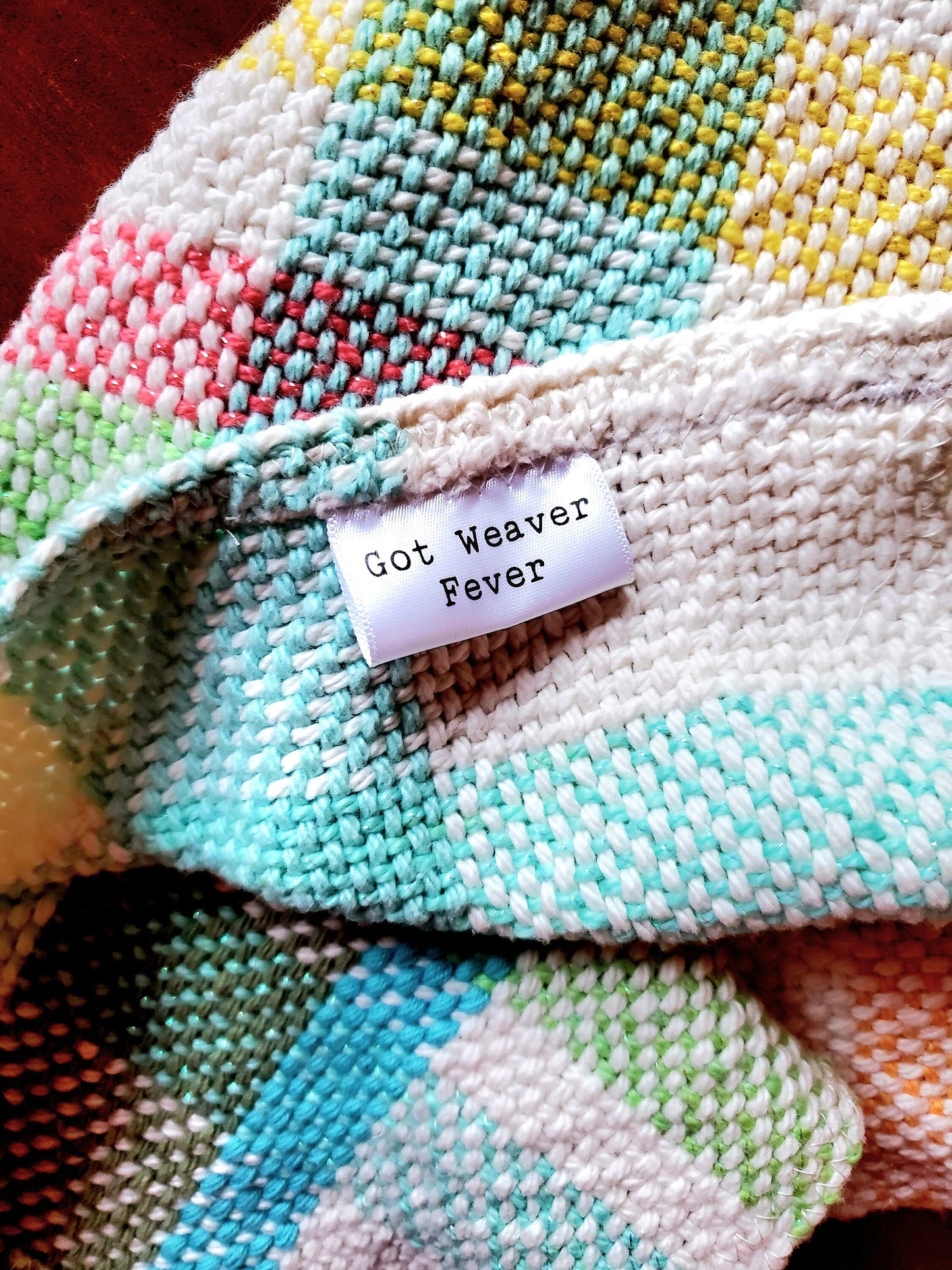 perfectly imperfect HANDWOVEN HAND TOWEL, Handspun Art Yarn, Weaving and Fiber Arts, Scrap Yarn, Yarn, woven towel rag