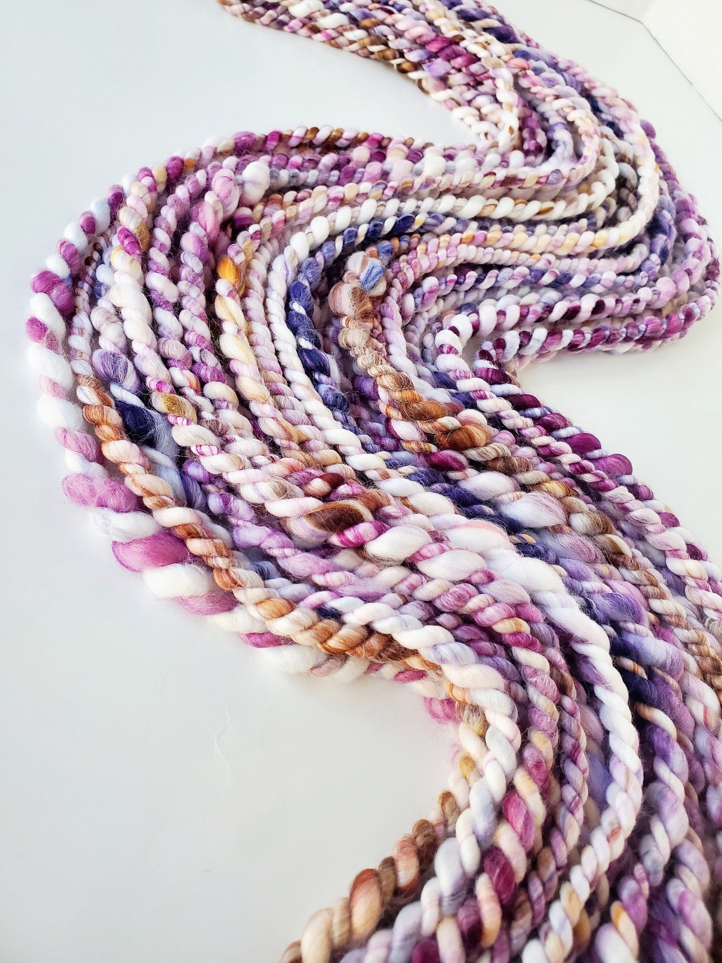 FIG faux cashmere 2-ply 6.5yrds, Handspun Art Yarn, Weaving and Fiber Arts, Scrap Yarn, Yarn