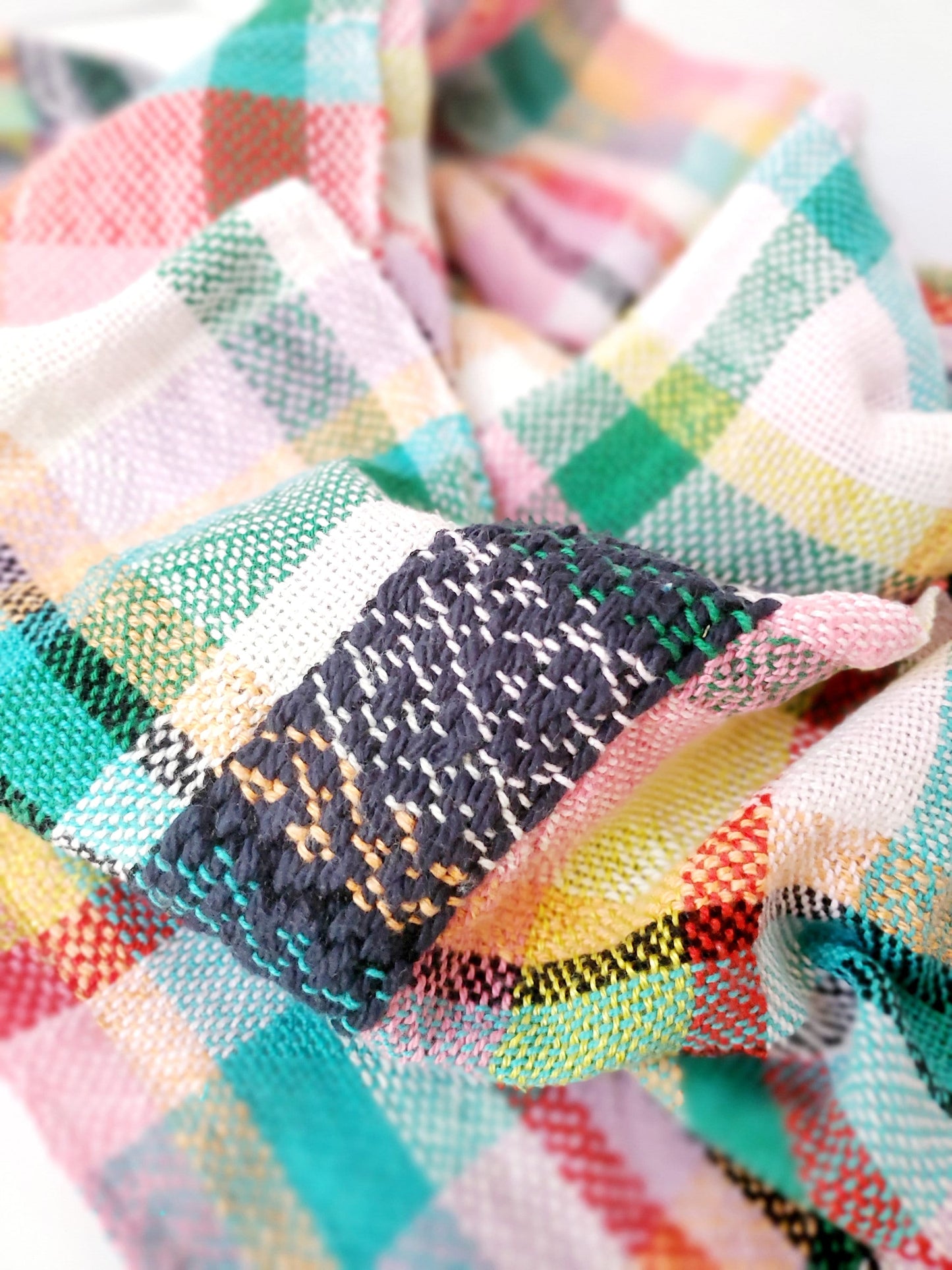 HANDWOVEN SCARF, Weaving and Fiber Arts, Yarn, woven scarf