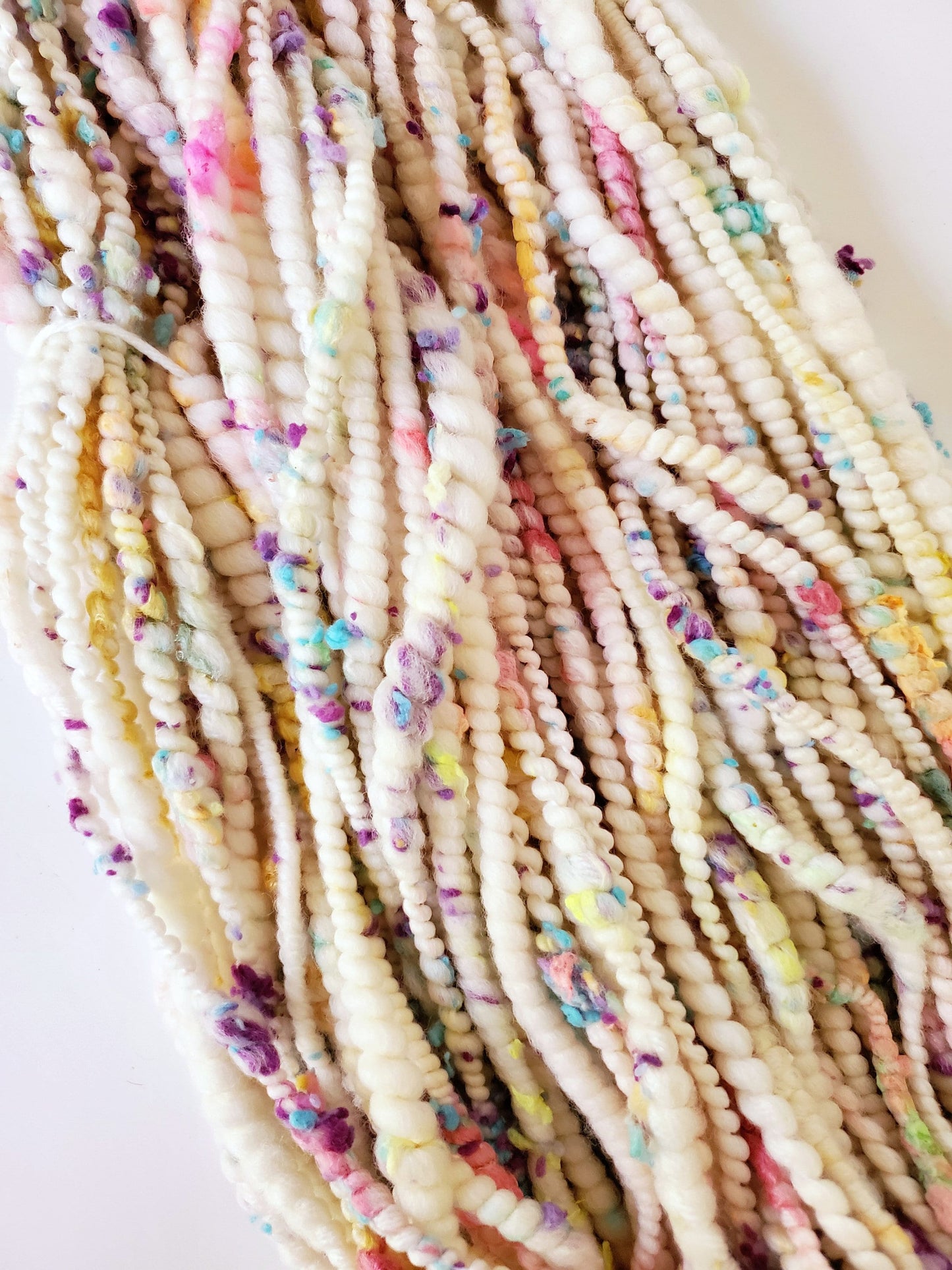 FUNFETTI 14yrds, Handspun Art Yarn, Weaving and Fiber Arts, Scrap Yarn, Yarn