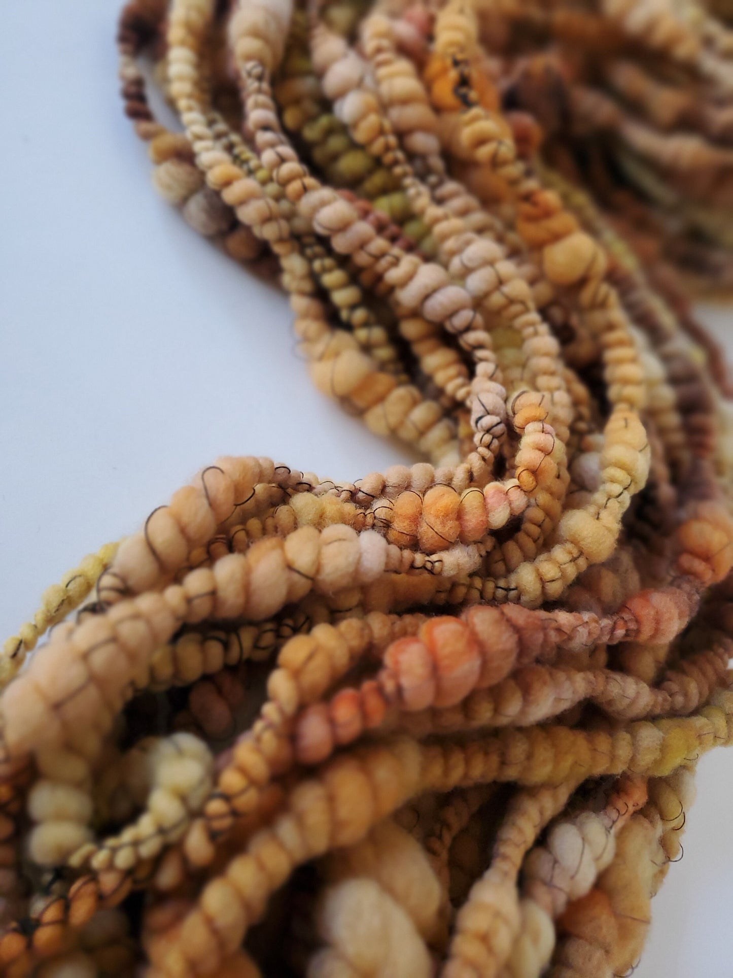 PUMPKIN BREW 6yrds, Handspun Art Yarn, Weaving and Fiber Arts, Scrap Yarn, Yarn