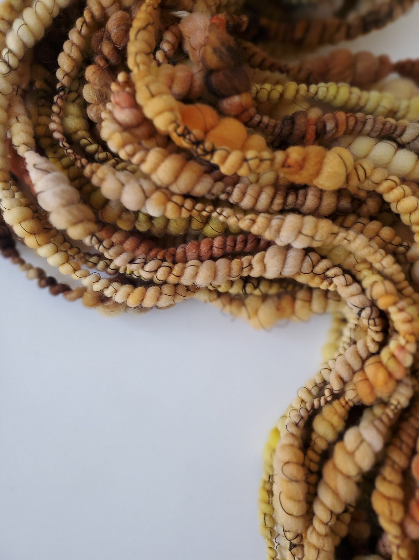 PUMPKIN BREW 6yrds, Handspun Art Yarn, Weaving and Fiber Arts, Scrap Yarn, Yarn