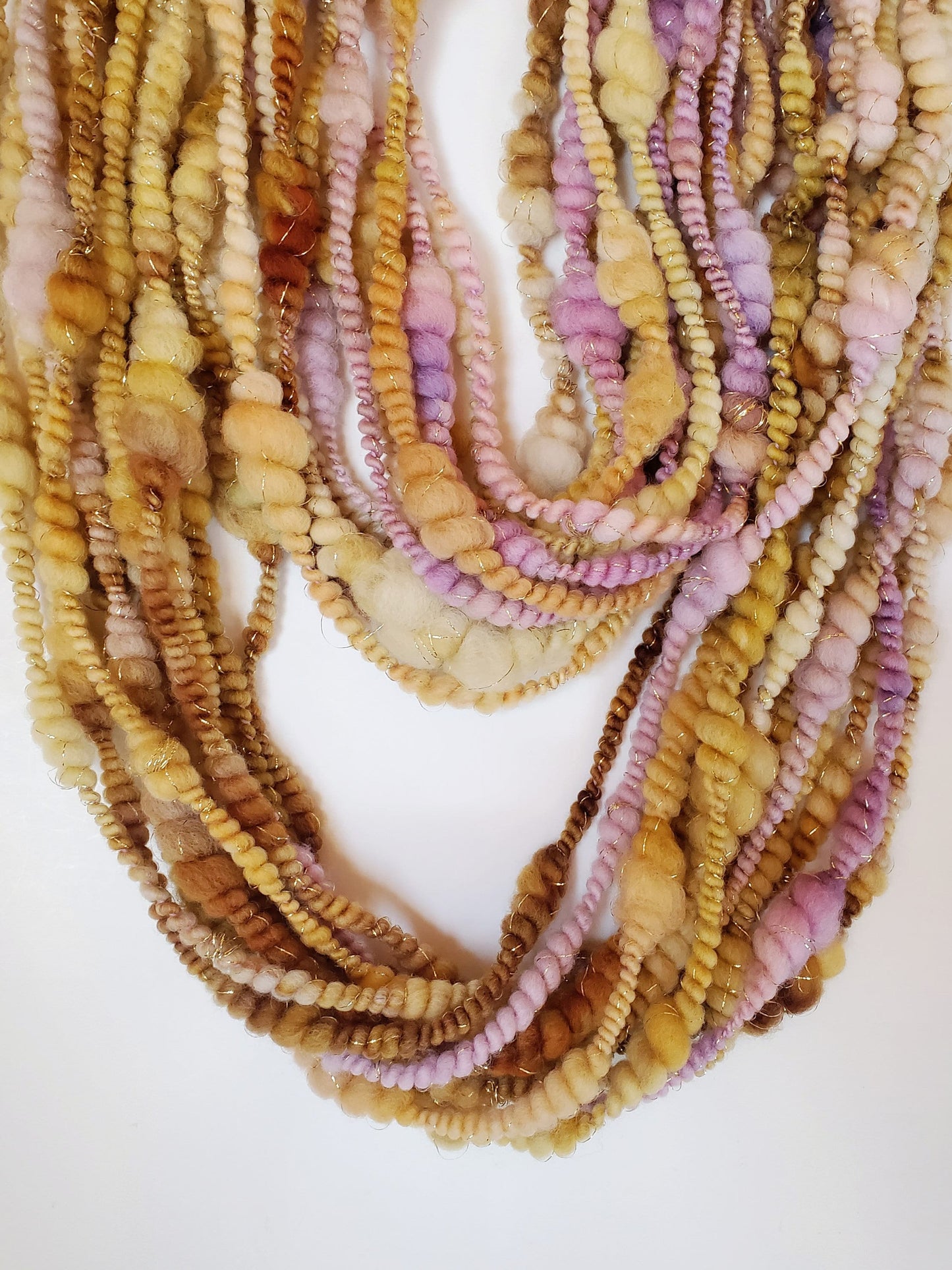 SWEET PEA 8yrds, Handspun Art Yarn, Weaving and Fiber Arts, Scrap Yarn, Yarn