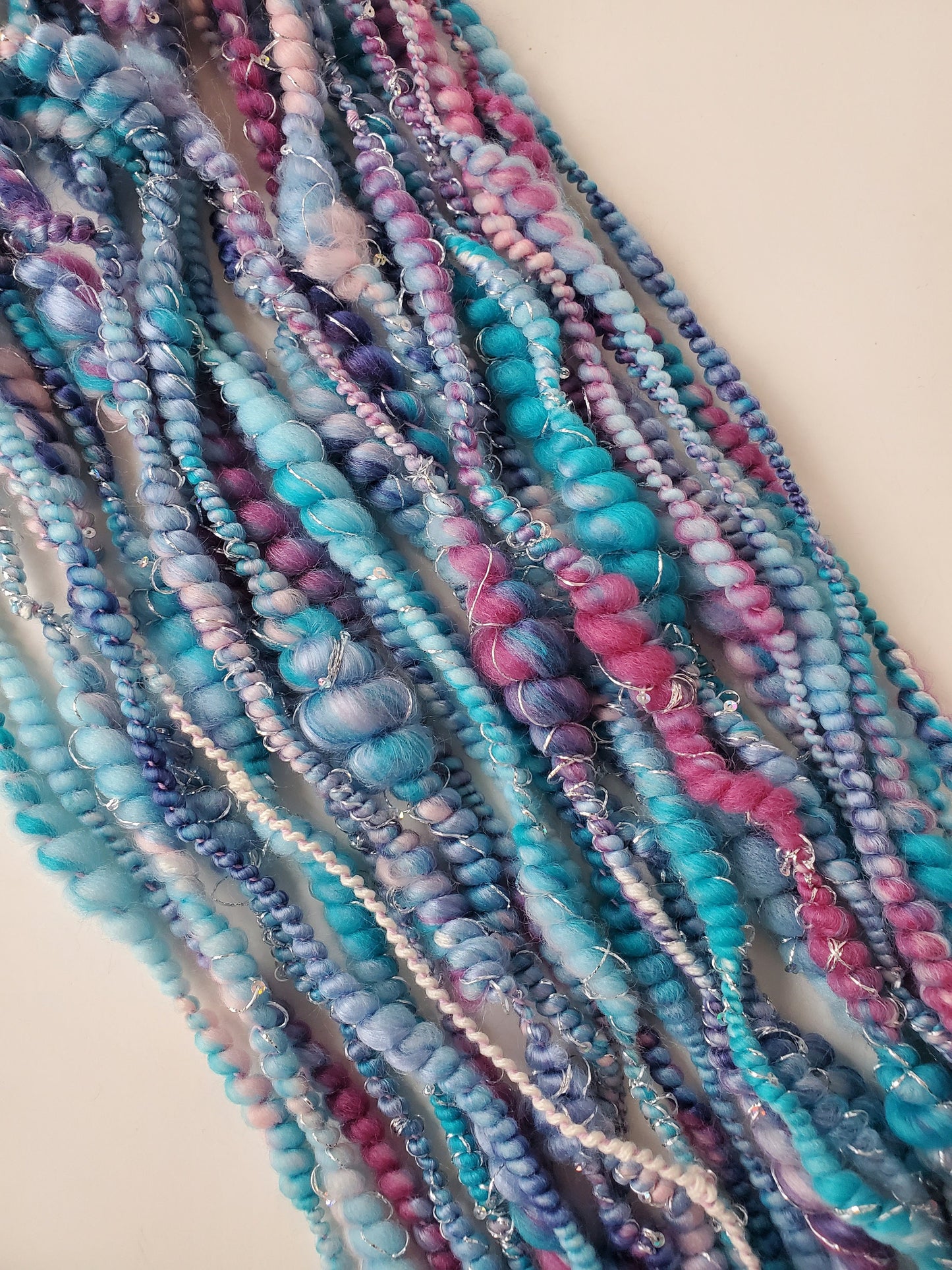 SHIMMER n SHINE 7yrds, Handspun Art Yarn, Weaving and Fiber Arts, Scrap Yarn, Yarn