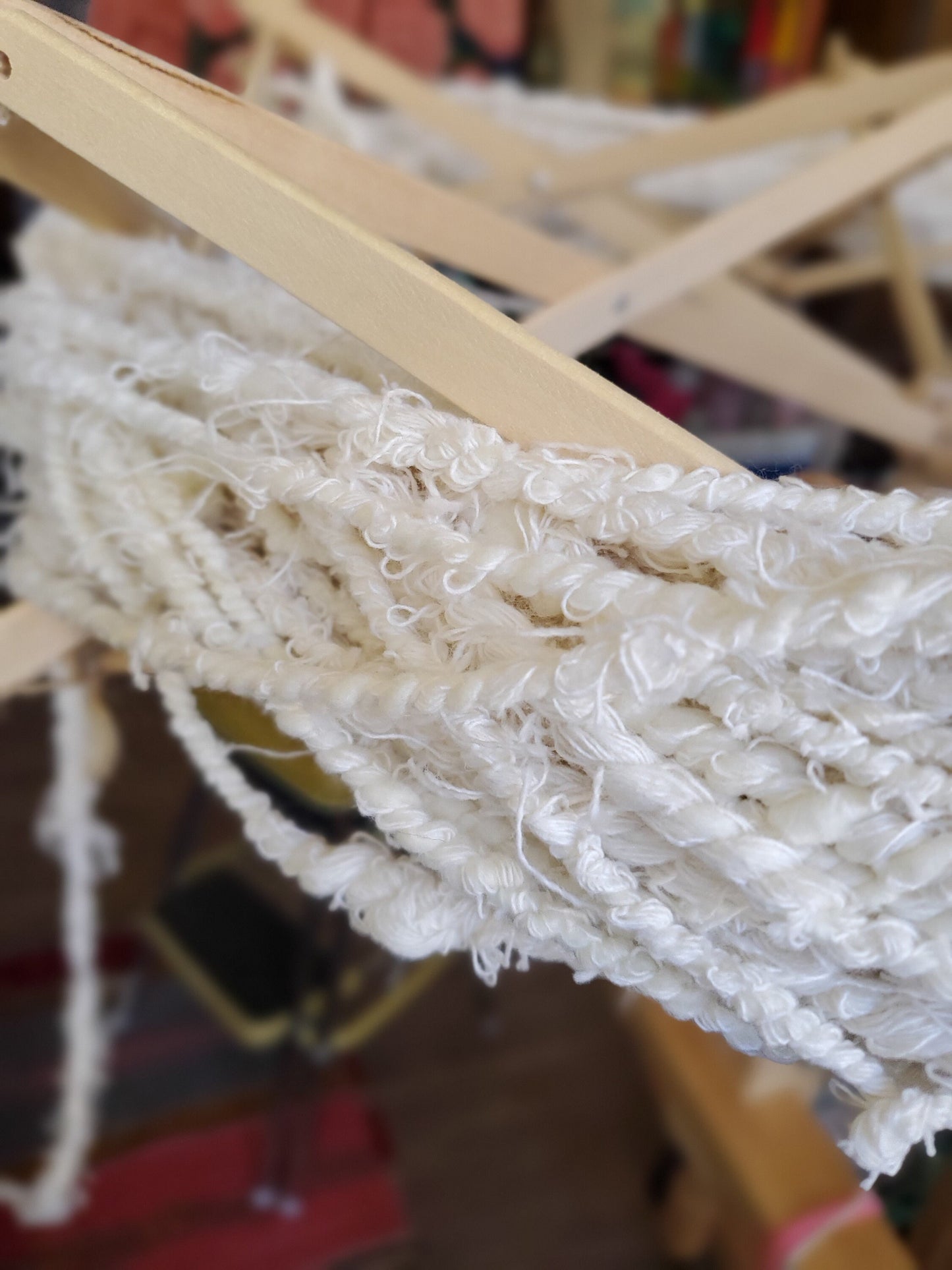 SCRAPPY NAT 8yrds, Handspun Art Yarn, Weaving and Fiber Arts, Scrap Yarn, Yarn