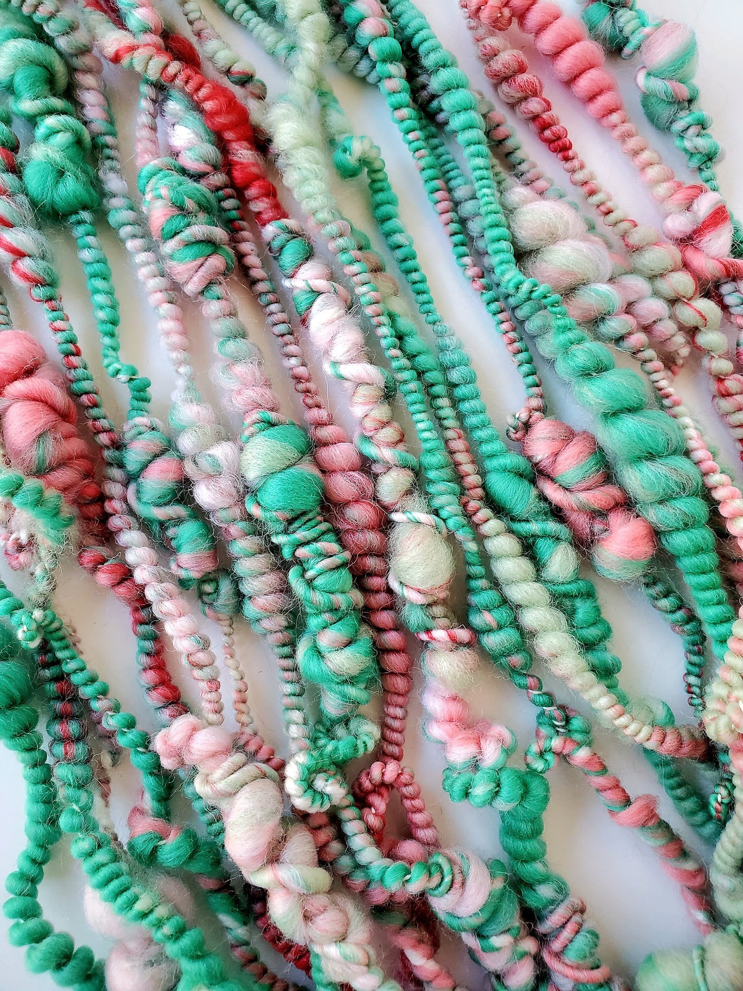 SPRING VIBES 10yrds, Handspun Art Yarn, Weaving and Fiber Arts, Scrap Yarn, Yarn