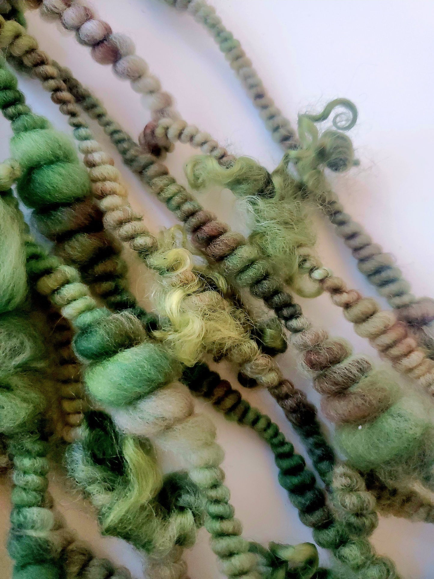 JUNGLE 5yrds, Handspun Art Yarn, Weaving and Fiber Arts, Scrap Yarn, Yarn